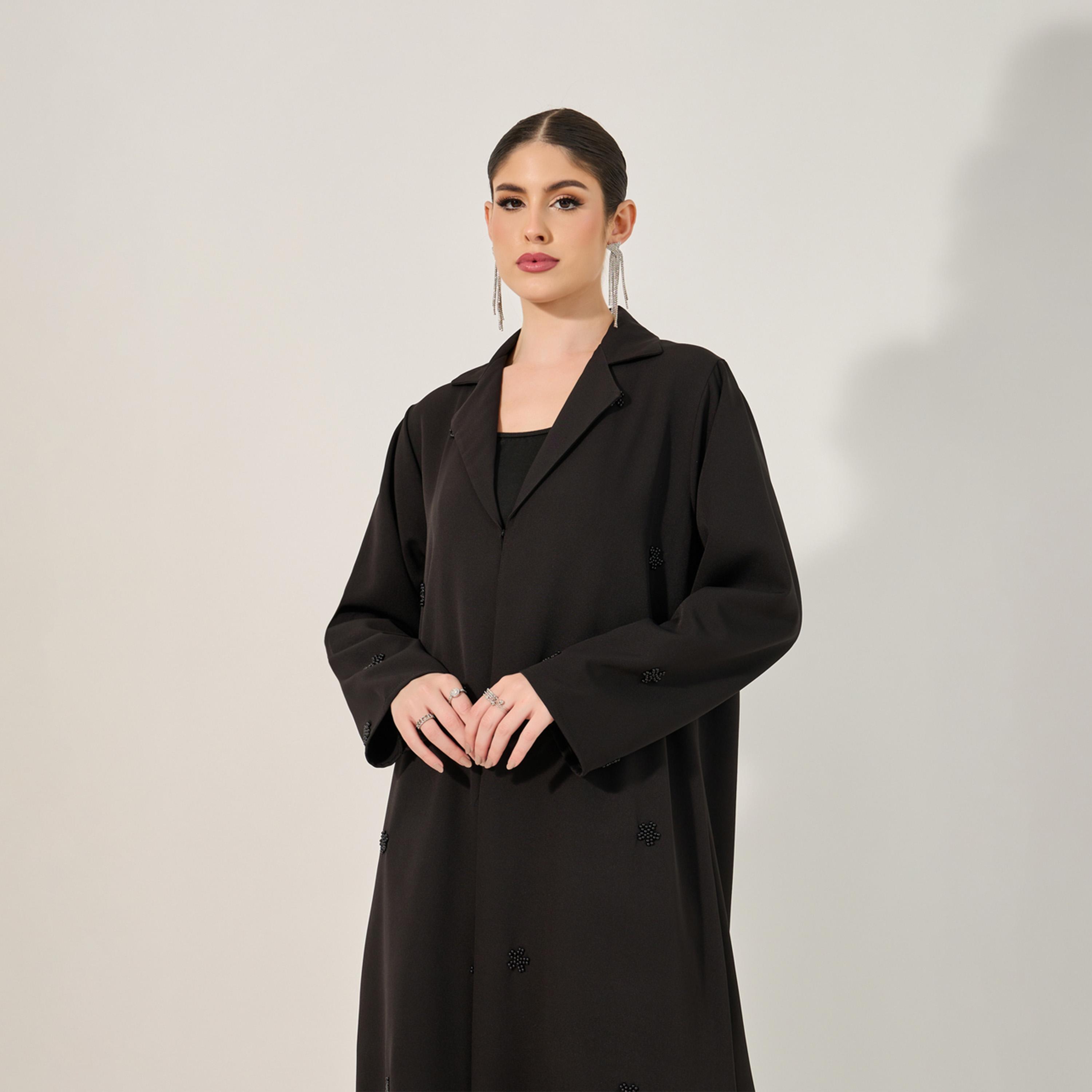 Styli Embellished Notch Label Collar Abaya with Hijab-women-clothingaccessories-scarves-image-2
