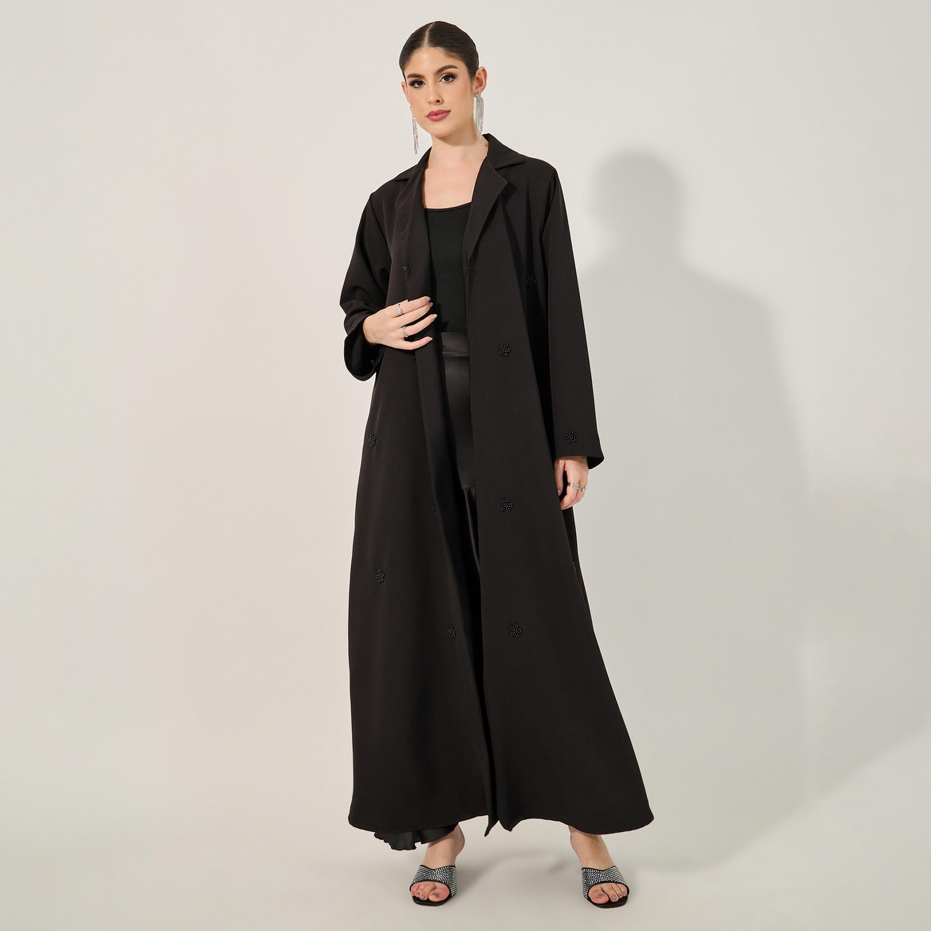 Styli Embellished Notch Label Collar Abaya with Hijab-women-clothingaccessories-scarves-image-3