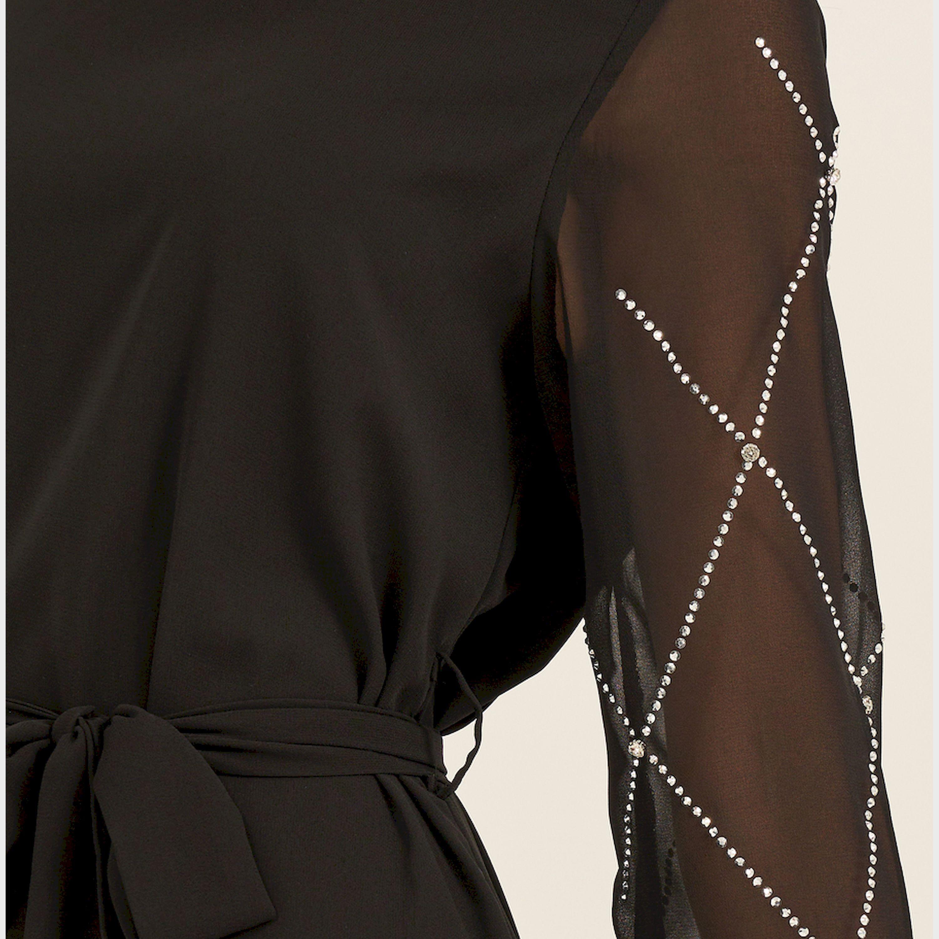 ستايلي - فستان ماكسي مزين بكشكشة مع حزام للخصر-women-clothing-dresses-image-4