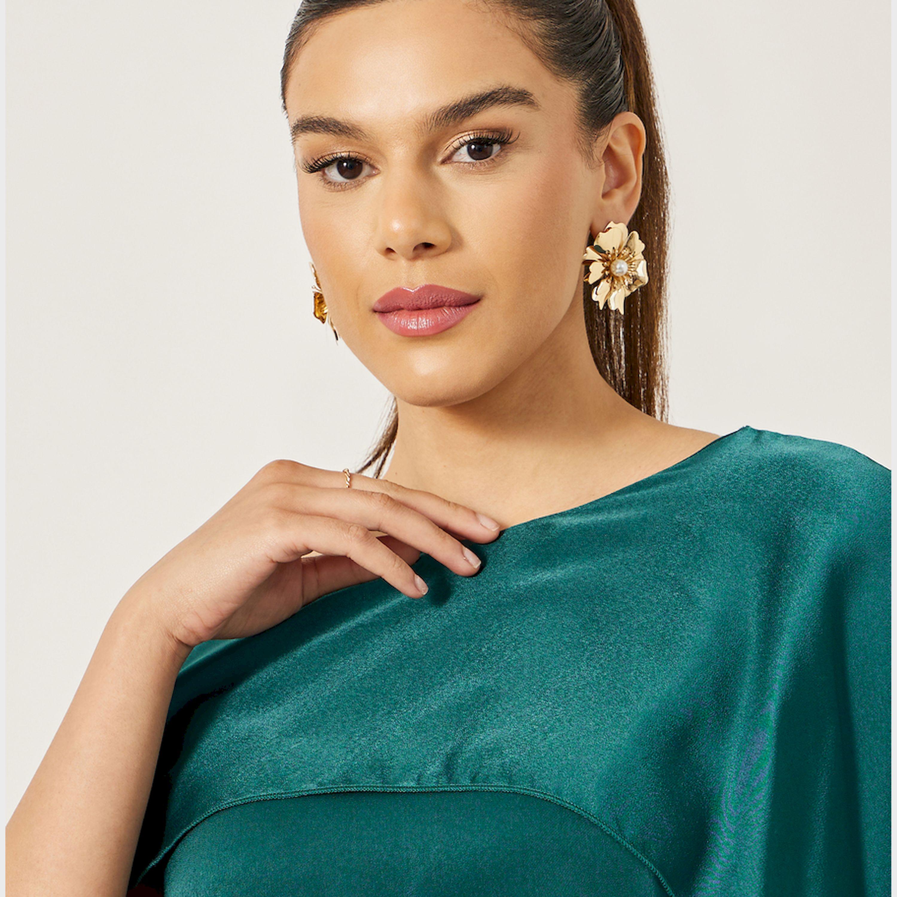 Styli Solid Cape Sleeve Round Neck Maxi Dress-women-clothing-dresses-image-5