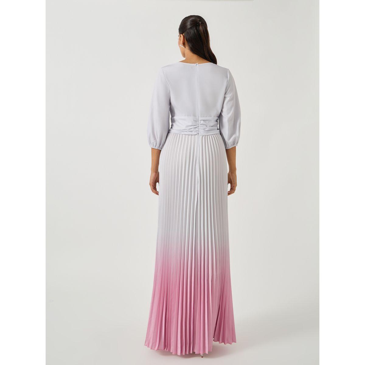 Styli Ombre Print Pleated Balloon Sleeves A-Line Maxi Dress-women-clothing-dresses-image-5