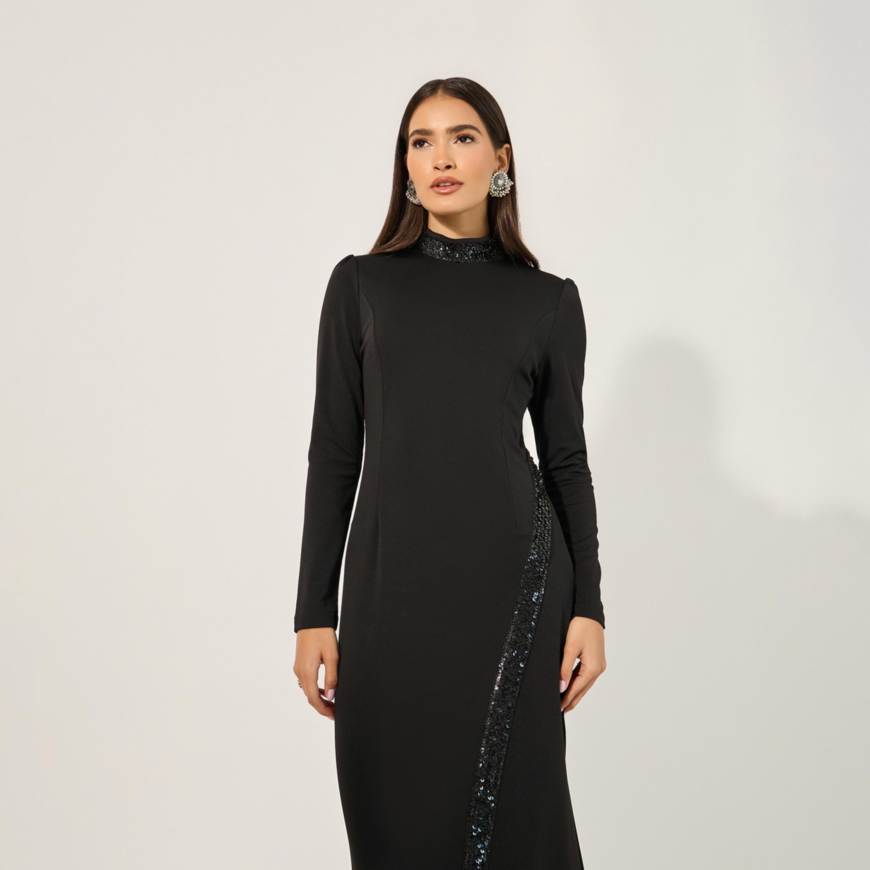 Styli Embellished Long Sleeves A-Line Maxi Dress-women-clothing-dresses-image-3