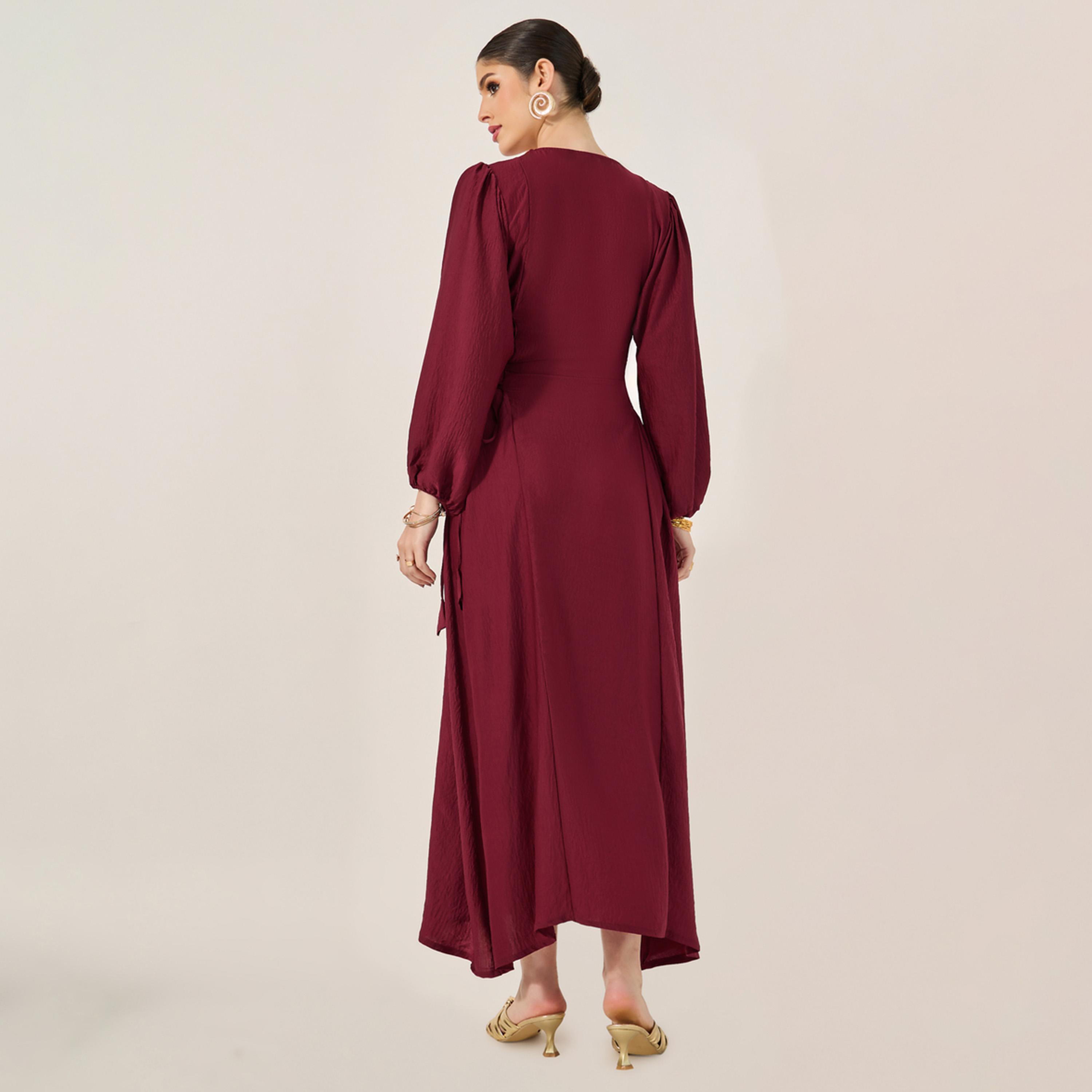 أميرة x ستايلي جلابية بتفاصيل مُطرّزة بياقة واسعة وأكمام بالون-women-arabicclothing-jalabiyas-image-5