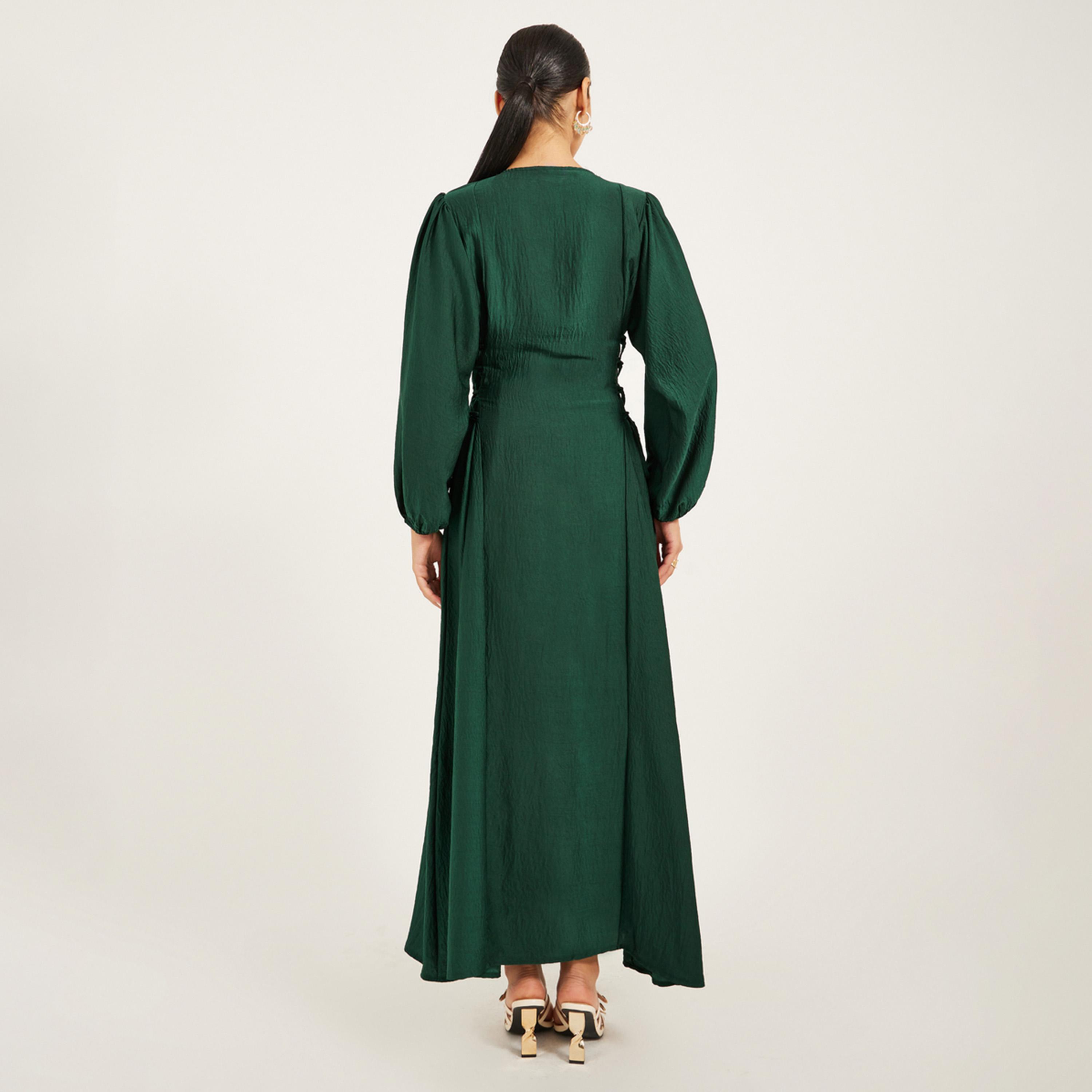 ستايلي - جلابية مطرزة من الأمام بتفاصيل رباط جانبي-women-arabicclothing-jalabiyas-image-7