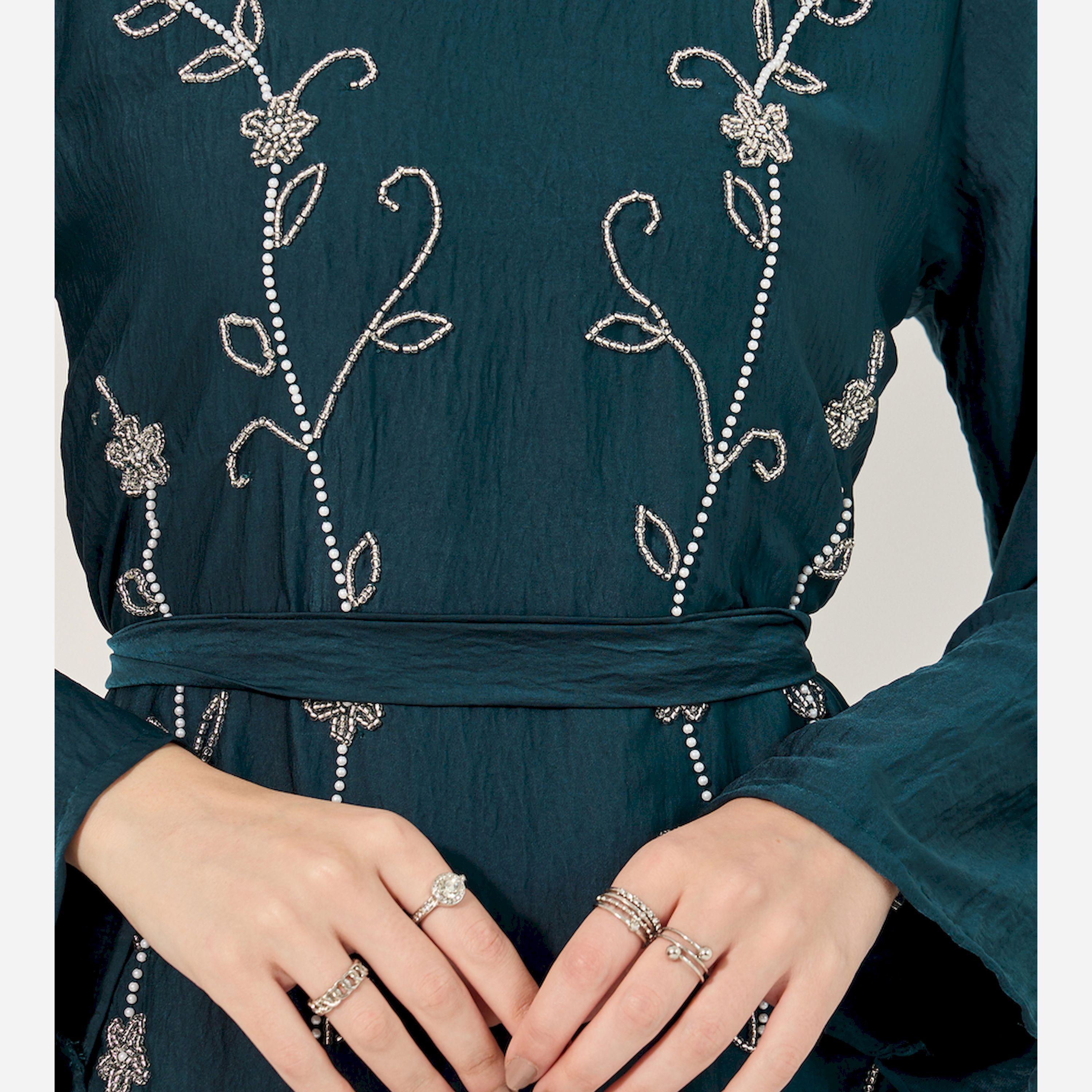 Styli Hand Embroidery Jalabiya With Beads And Sequins In Flowy Soft Fabric-women-arabicclothing-jalabiyas-image-4