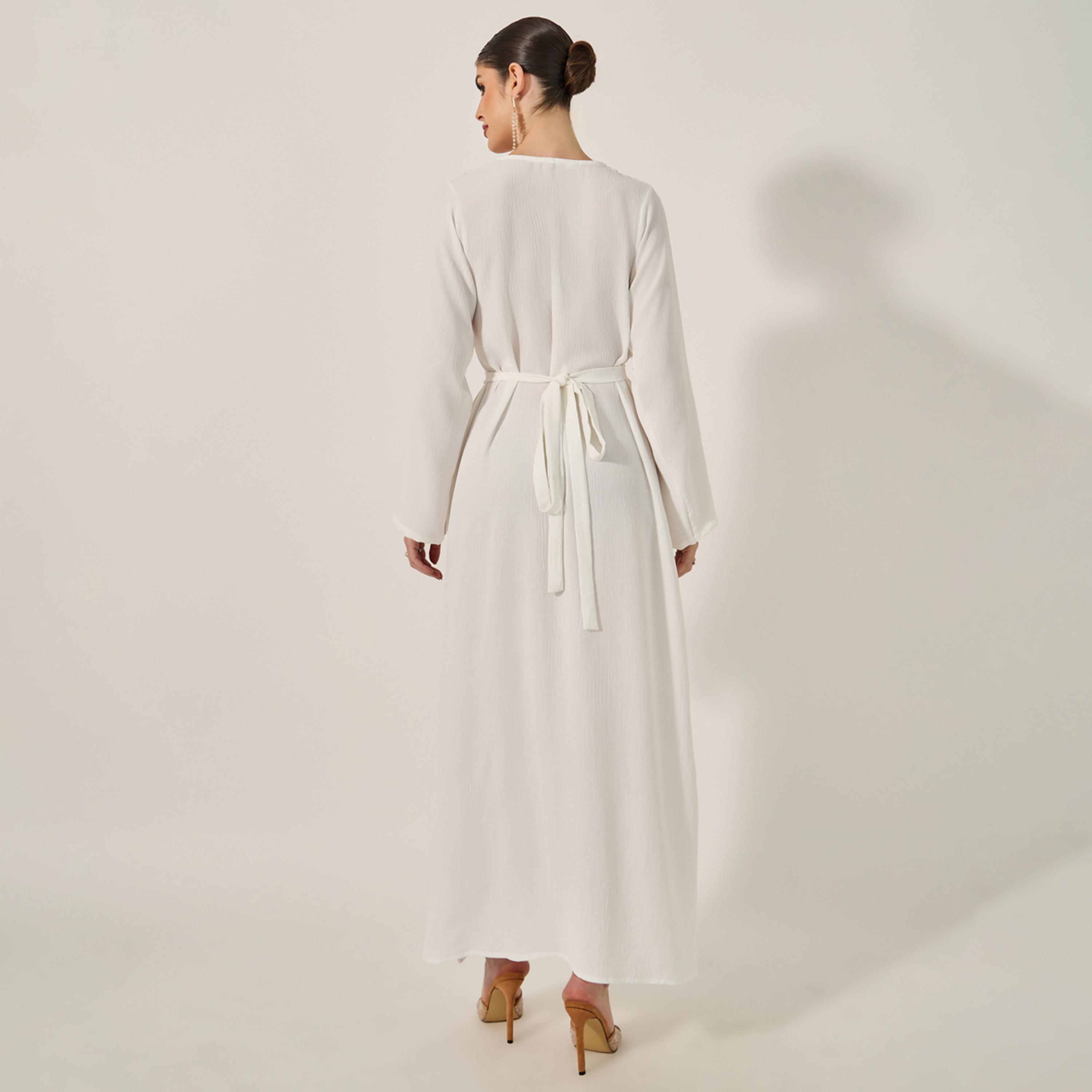أميرة x ستايلي جلابية بتفاصيل منمقة وياقة دائرية-women-arabicclothing-jalabiyas-image-5