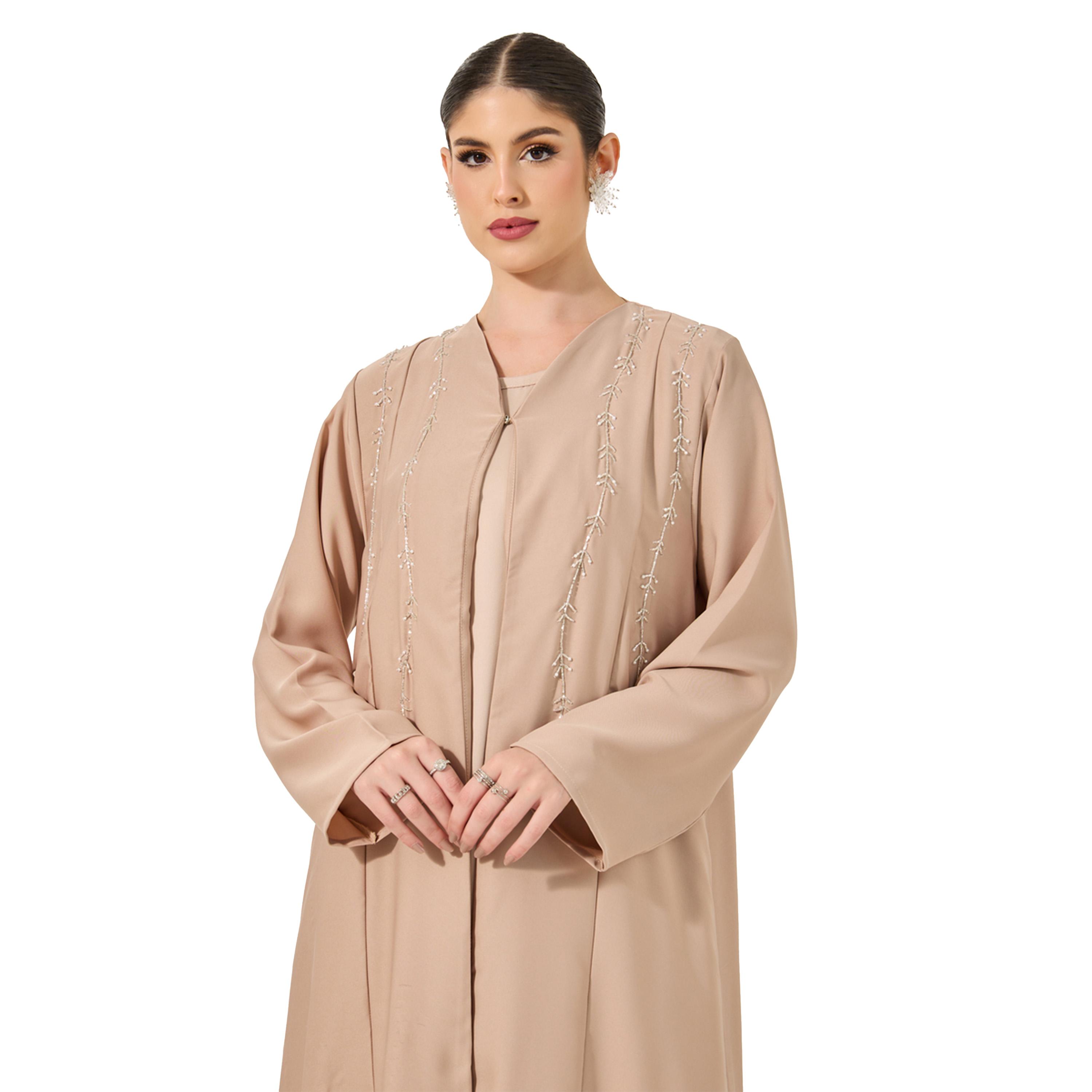ستايلي - عباية مفتوحة مزينة بقصة A-women-arabicclothing-abayas-image-3