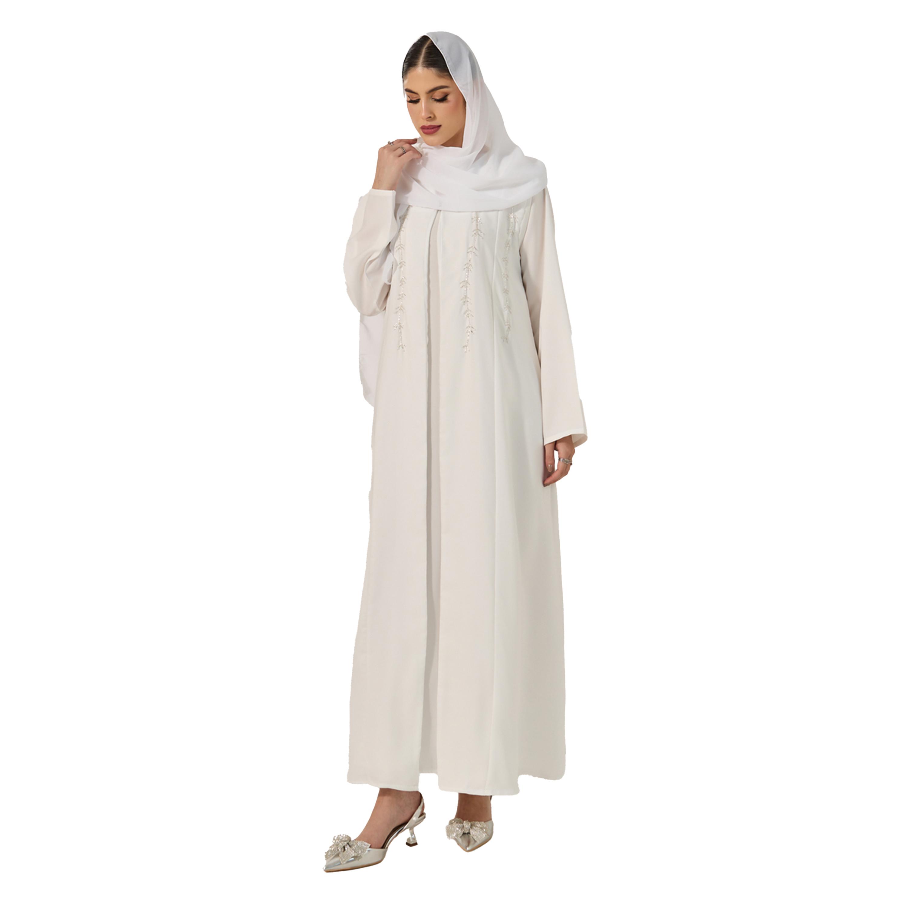 Styli Embellished Flared Abaya with Inner Dress and Hijab-women-clothingaccessories-scarves-image-5