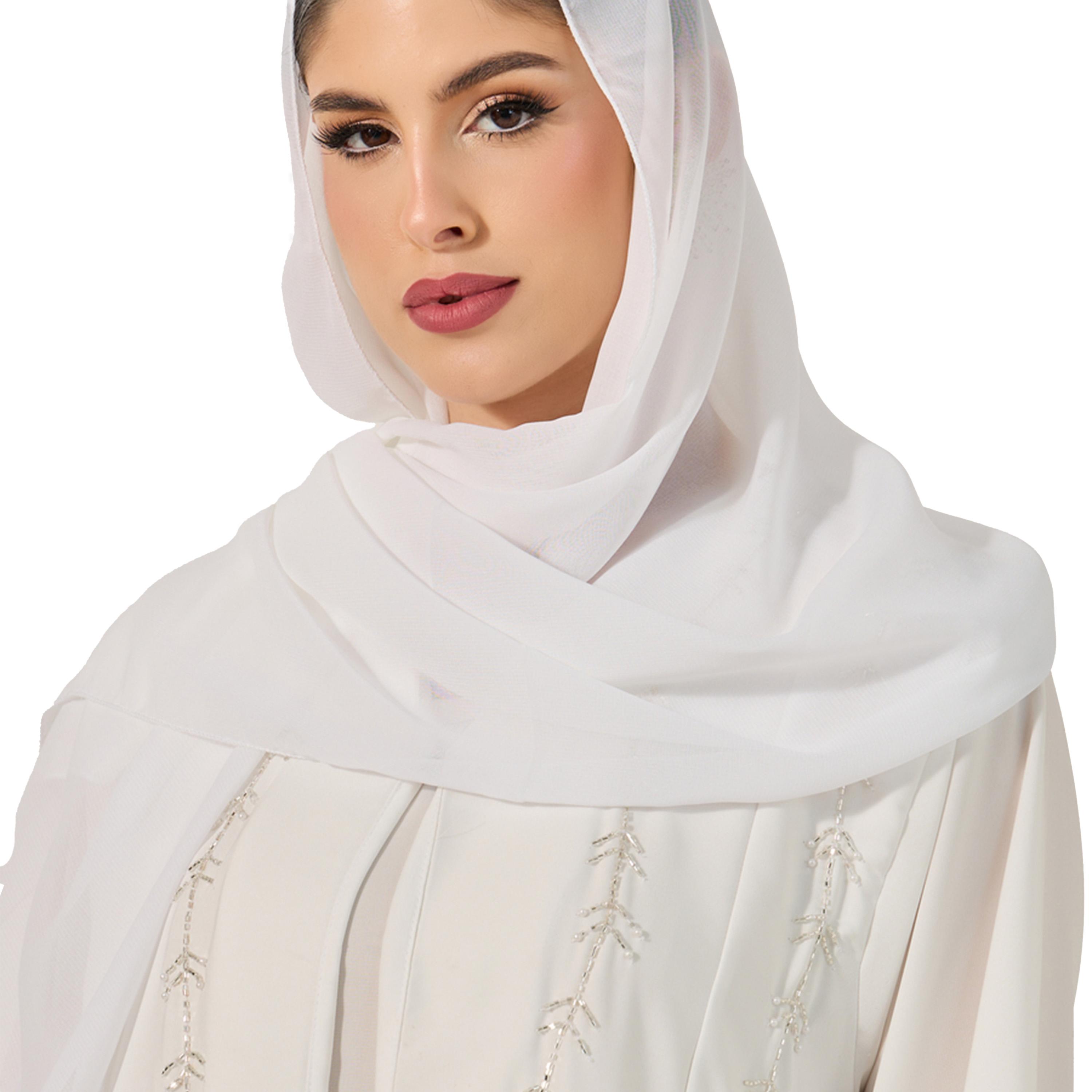 Styli Embellished Flared Abaya with Inner Dress and Hijab-women-clothingaccessories-scarves-image-6