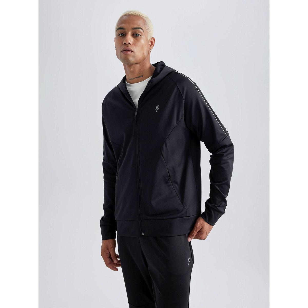 DeFacto X Styli  Solid Regular Fit Full Zip Hoodie-men-winterwear-hoodiesandsweatshirts-image-1