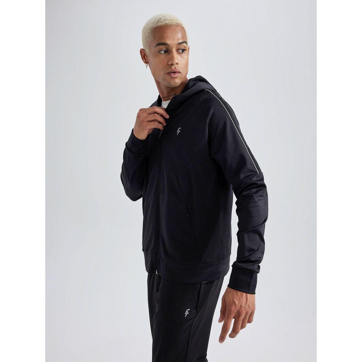 DeFacto X Styli  Solid Regular Fit Full Zip Hoodie-men-winterwear-hoodiesandsweatshirts-image-6