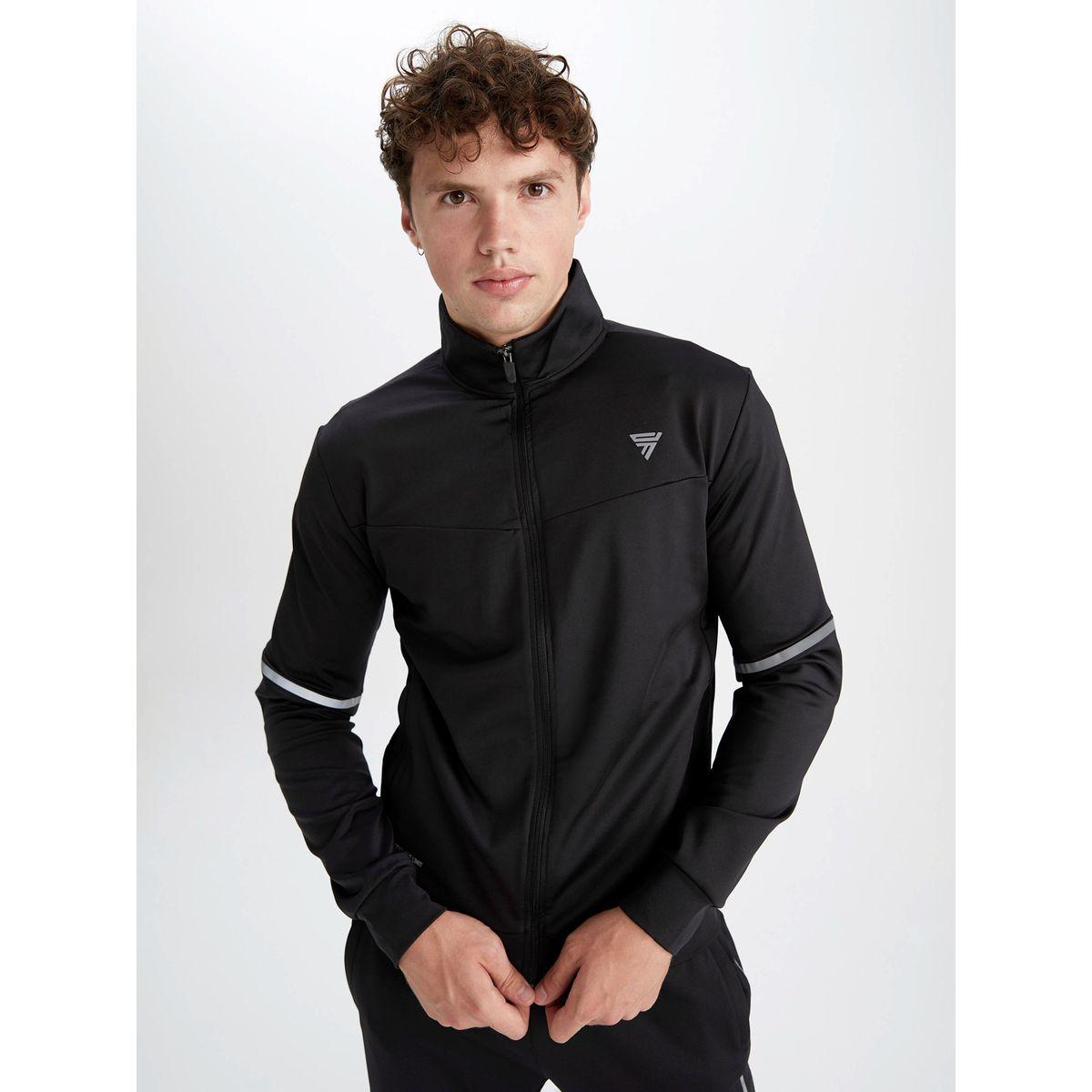 DeFacto X Styli  Slim Fit Front Zip Sweatshirt with Logo Detail-men-winterwear-hoodiesandsweatshirts-image-2