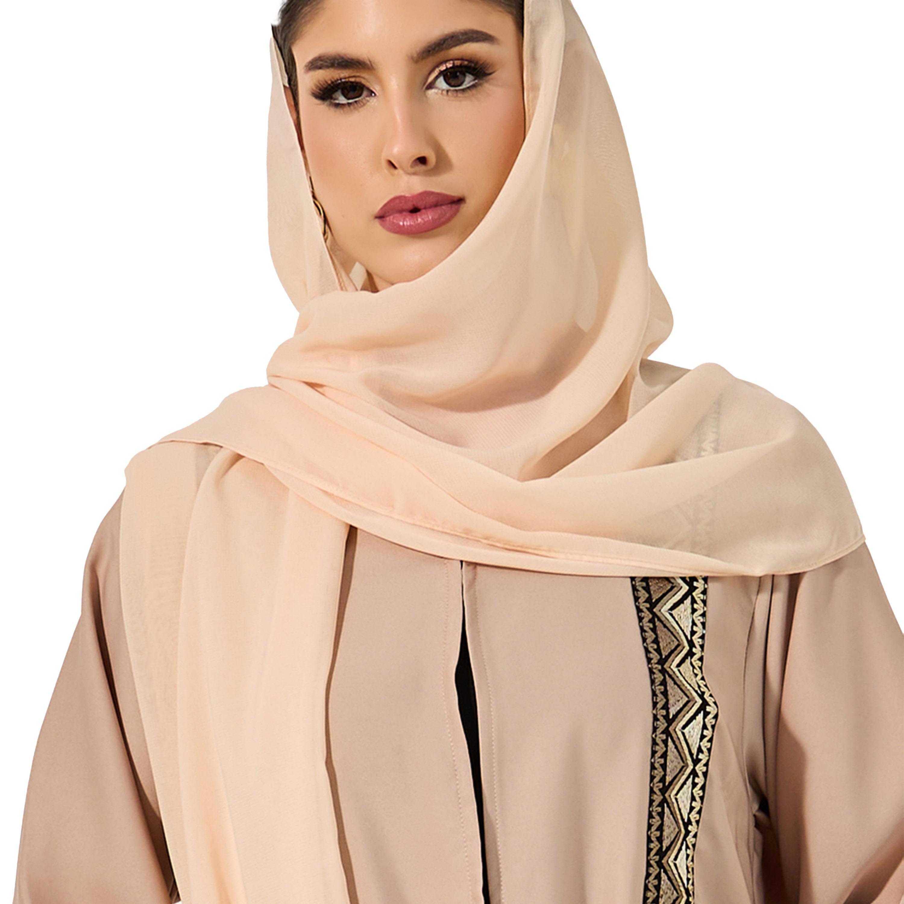 Amirah X Styli Embroidered Panel A-Line Open Abaya-women-arabicclothing-abayas-image-6