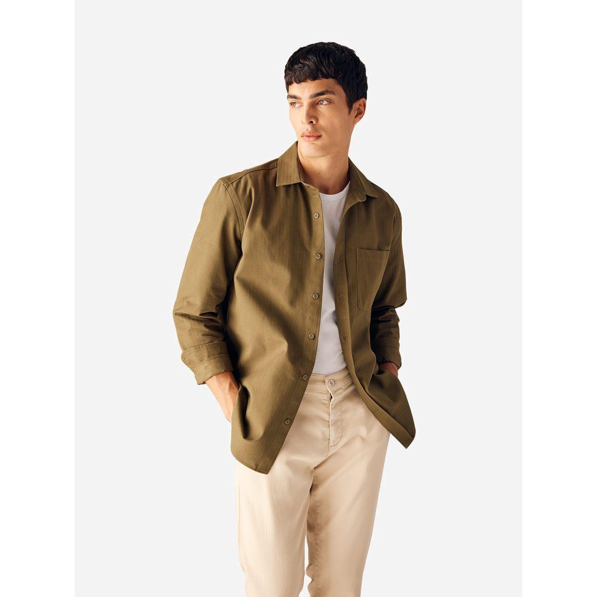 DeFacto X Styli Solid Regular Fit Collared Shirt-men-clothing-shirts-image-1