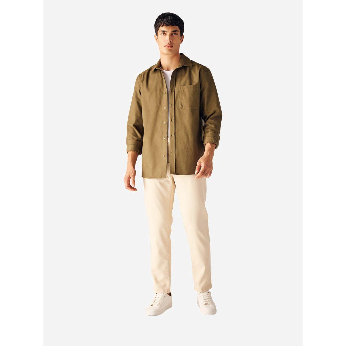 DeFacto X Styli Solid Regular Fit Collared Shirt-men-clothing-shirts-image-2