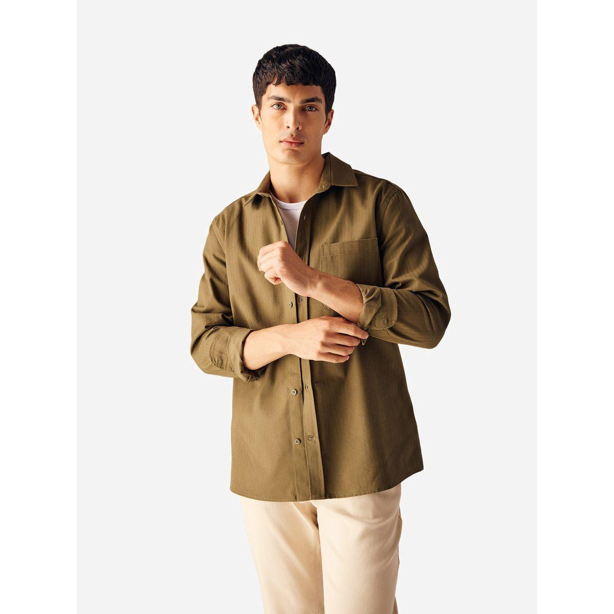 DeFacto X Styli Solid Regular Fit Collared Shirt-men-clothing-shirts-image-4
