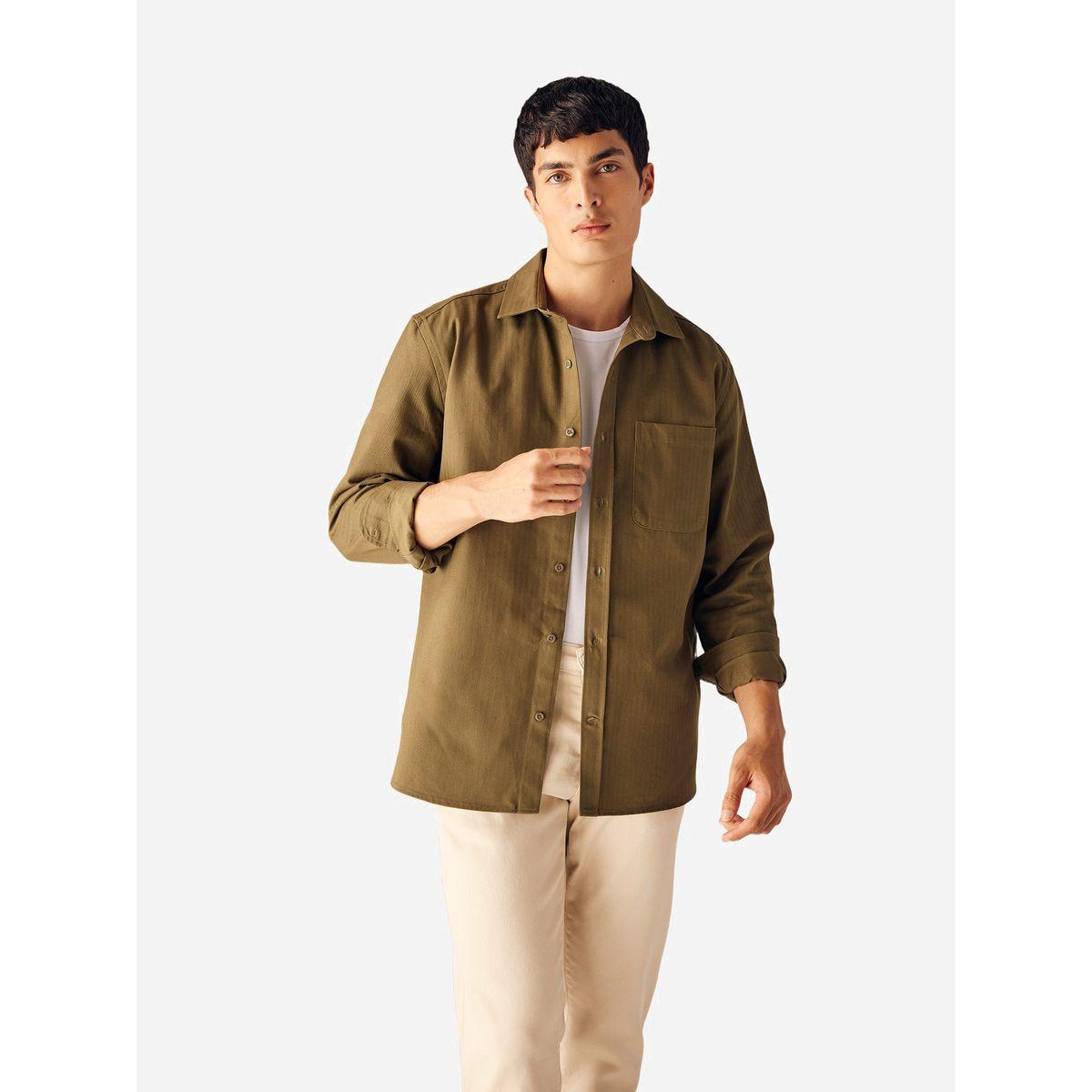 DeFacto X Styli Solid Regular Fit Collared Shirt-men-clothing-shirts-image-5