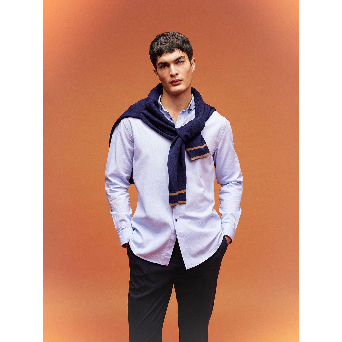 DeFacto Regular Fit Oxford Long Sleeves Shirt-men-clothing-shirts-image-2