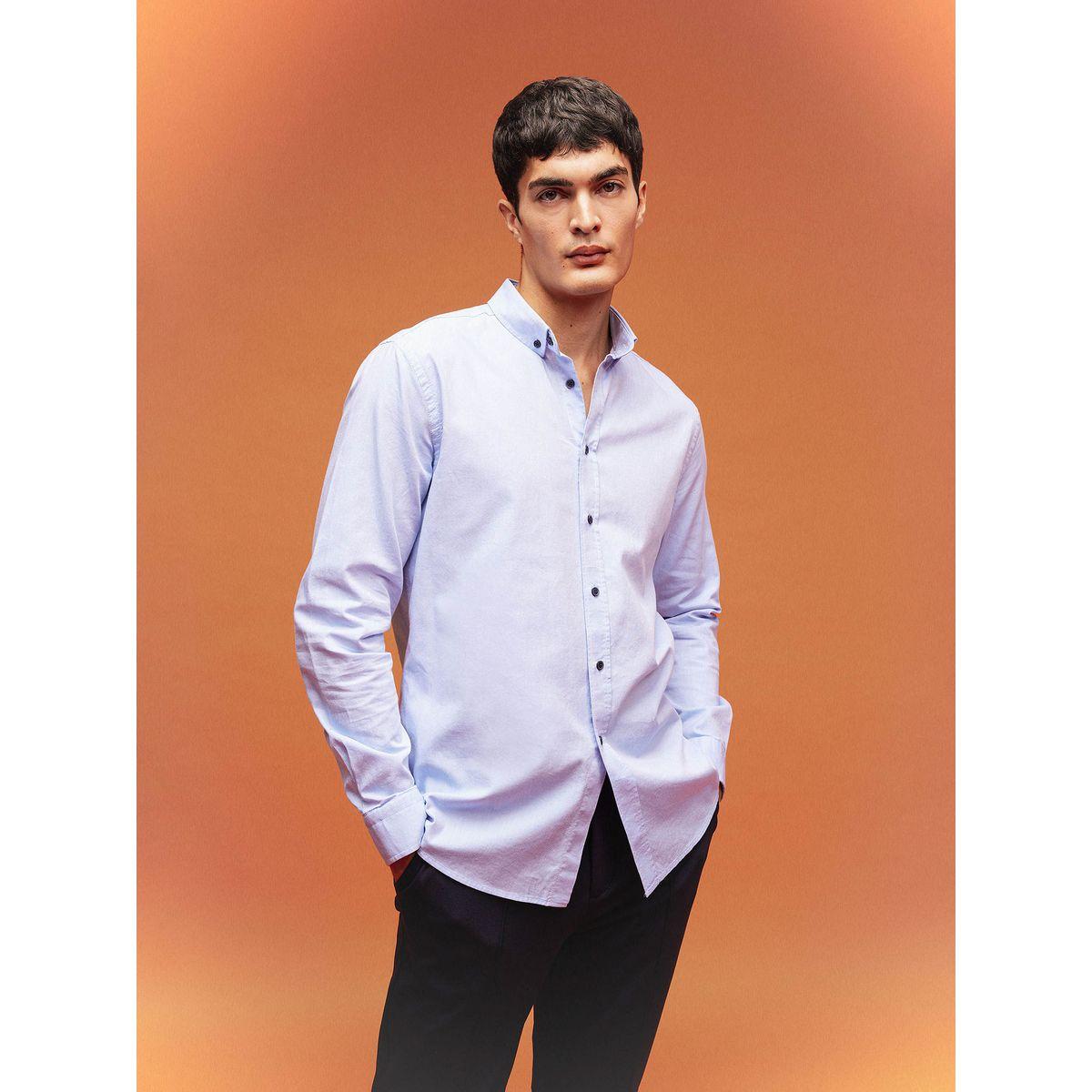 قميص اكسفورد بقصة عادية وأكمام طويلة-men-clothing-shirts-image-3