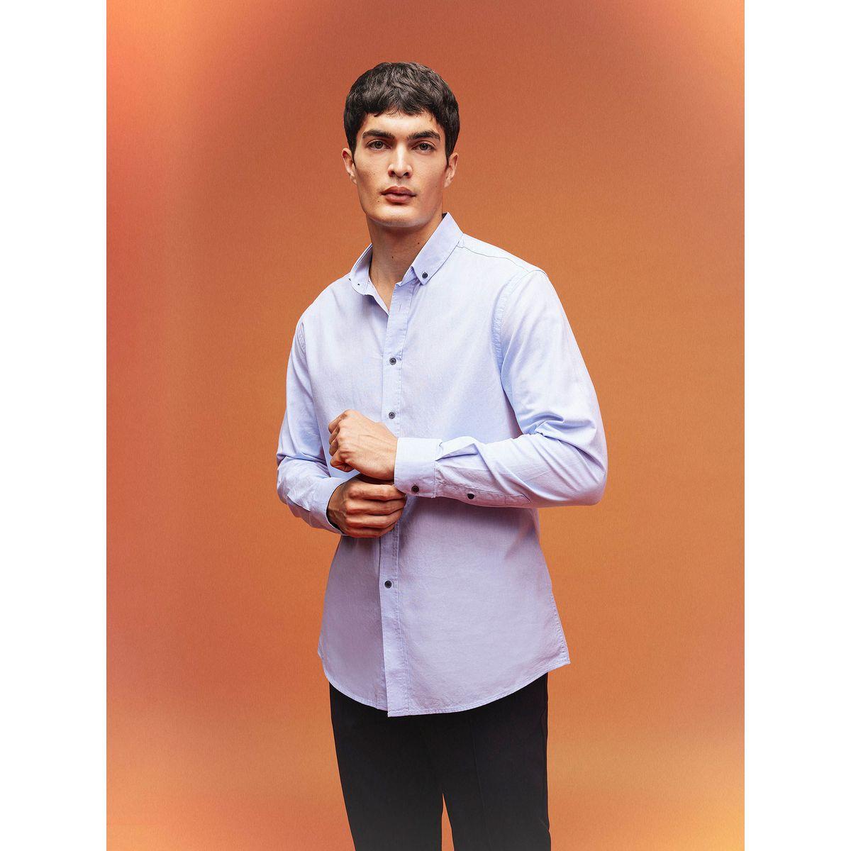 قميص اكسفورد بقصة عادية وأكمام طويلة-men-clothing-shirts-image-5
