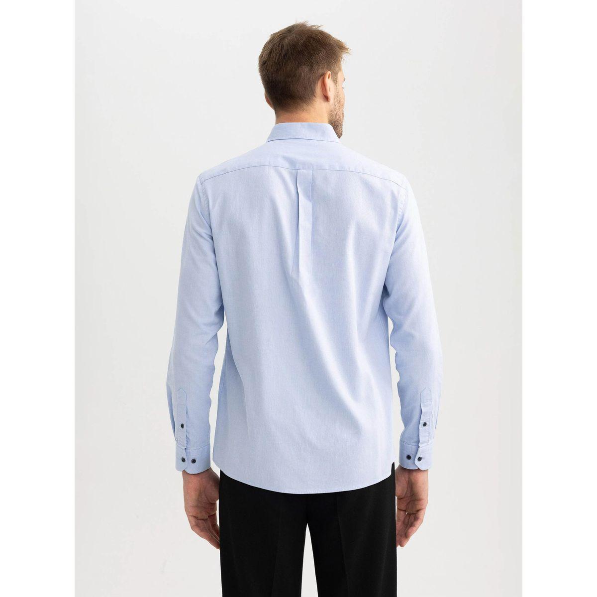 DeFacto Regular Fit Oxford Long Sleeves Shirt-men-clothing-shirts-image-6