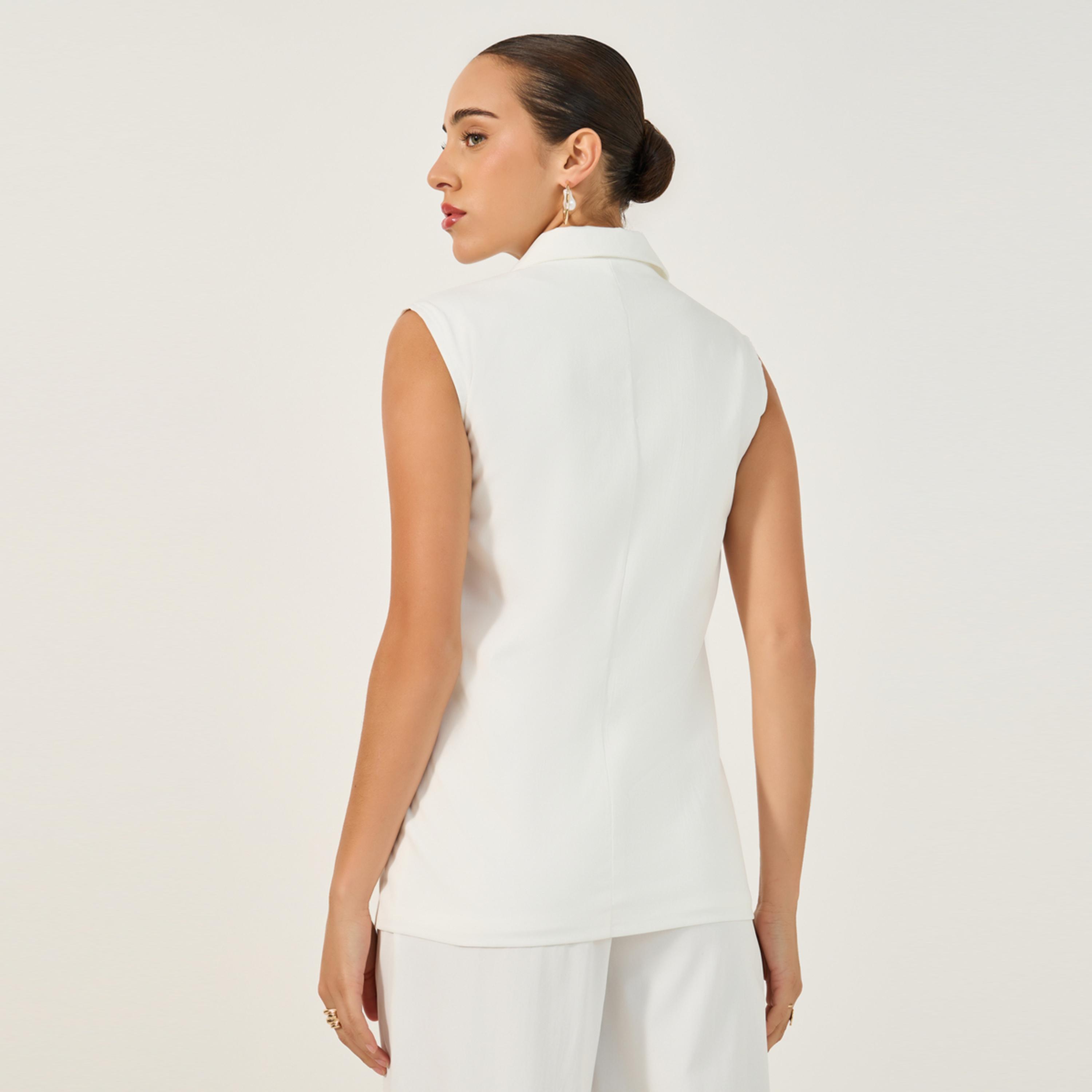 ستايلي - بليزر بلا أكمام بتصميم مربع وطول عادي 72 سم-women-clothing-coatsandjackets-blazers-image-4