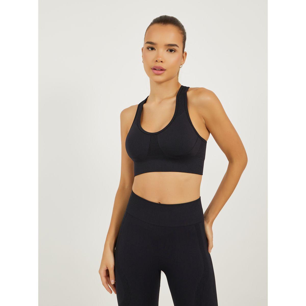 Styli Tonal Textured Inserts Back Peep Racerback Sports Bra and Leggings Set-sports-women-clothing-trackpantsandtracksuits-image-2