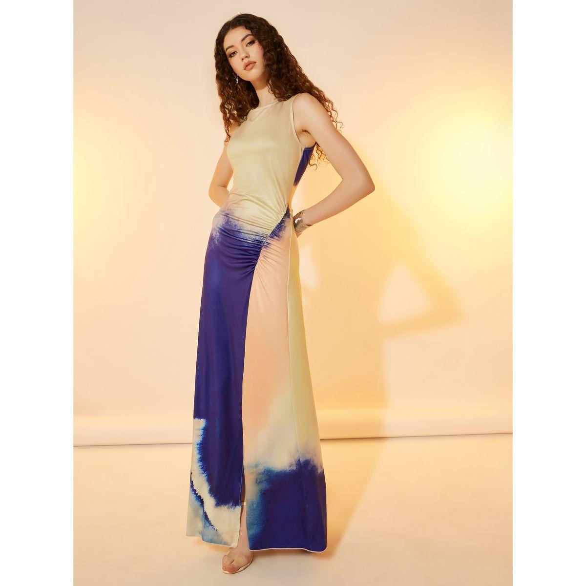 Take Two Tie and Dye Print Ruched A-Line Maxi Dress-women-clothing-dresses-image-1
