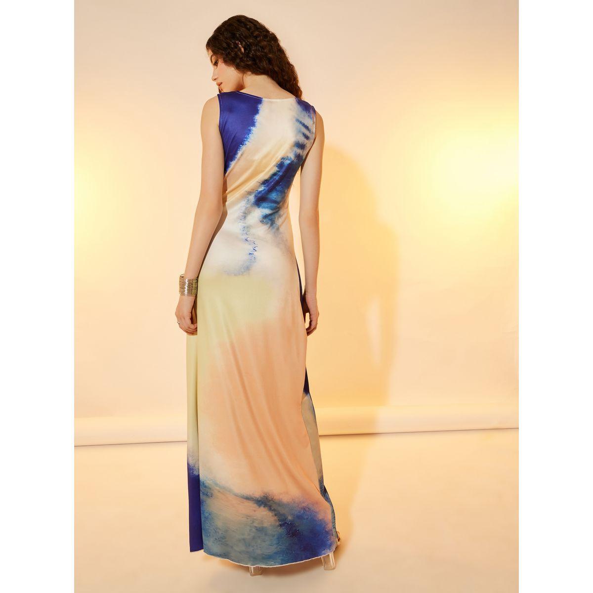 فستان طويل بطبعة تاي داي وتفاصيل مزمومة-women-clothing-dresses-image-5