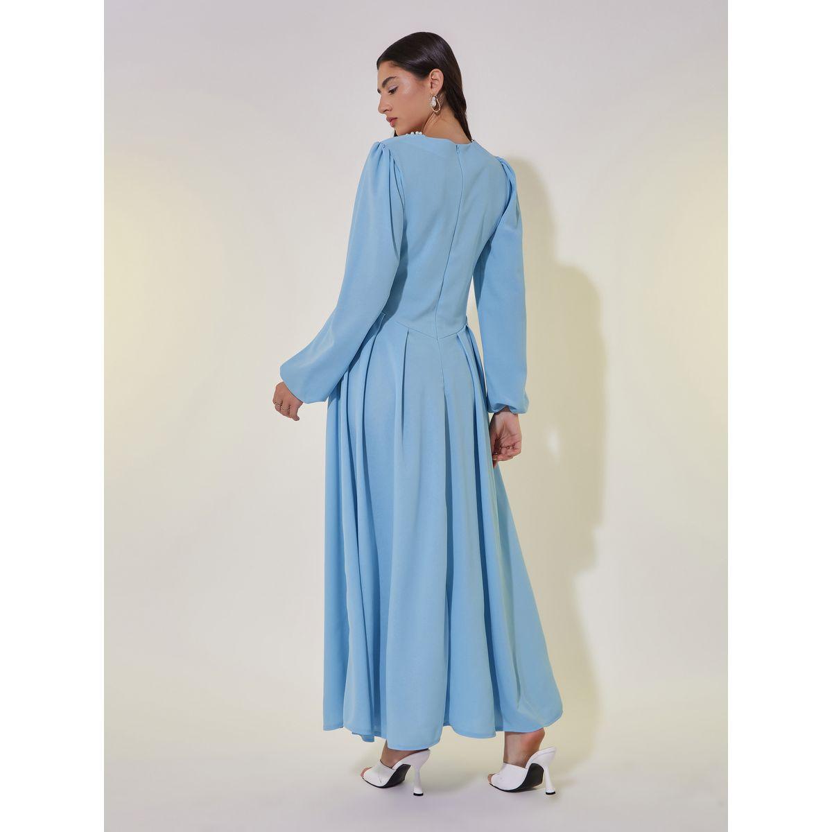 Take Two Solid Square Neck Gathered Detail Maxi Dress-women-clothing-dresses-image-6