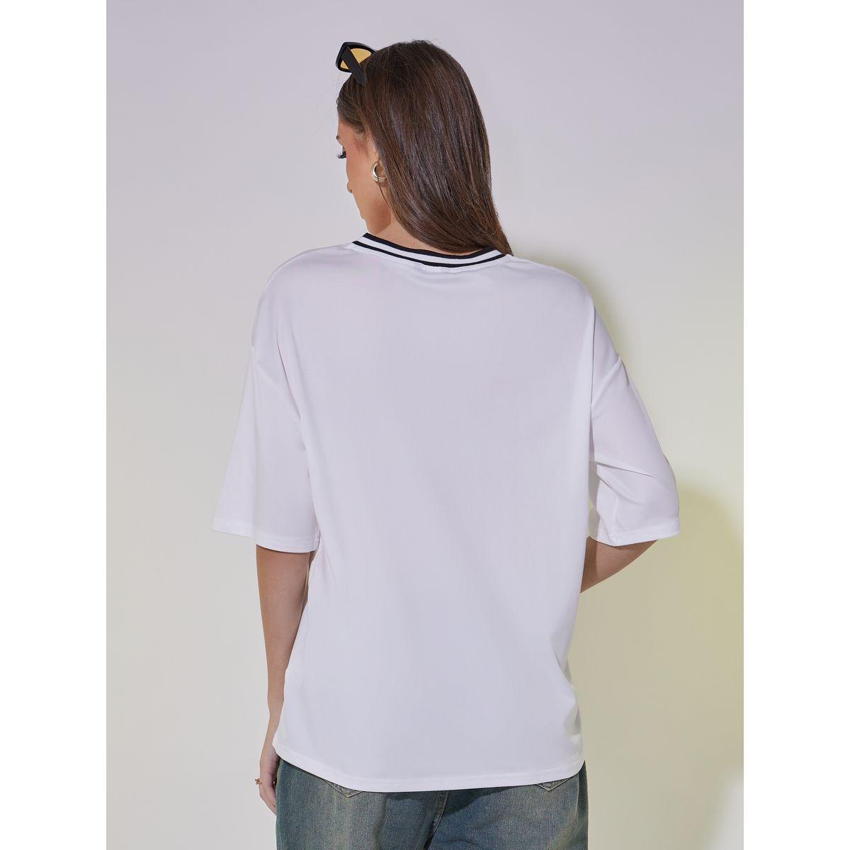 Take Two Graphic Print Tipped V Neck Oversized T-Shirt-women-clothing-tshirts-image-5