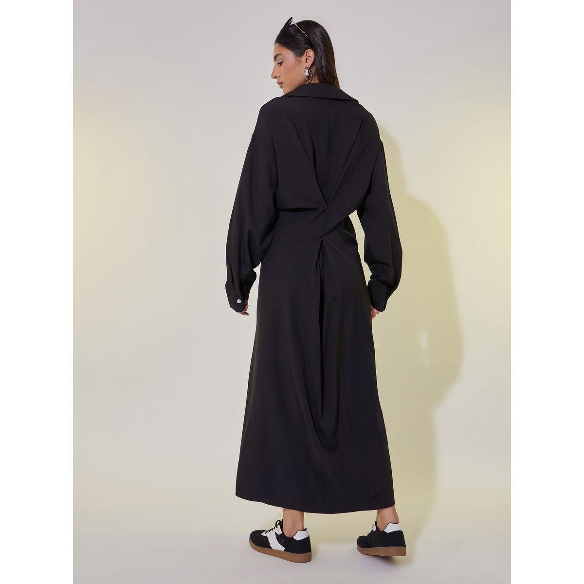 فستان طويلة سادة بنمط قميص-women-clothing-dresses-image-6