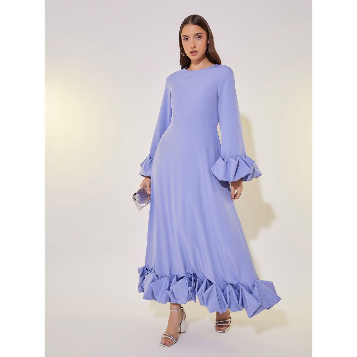فستان طويل سادة بأكمام طويلة-women-clothing-dresses-image-1