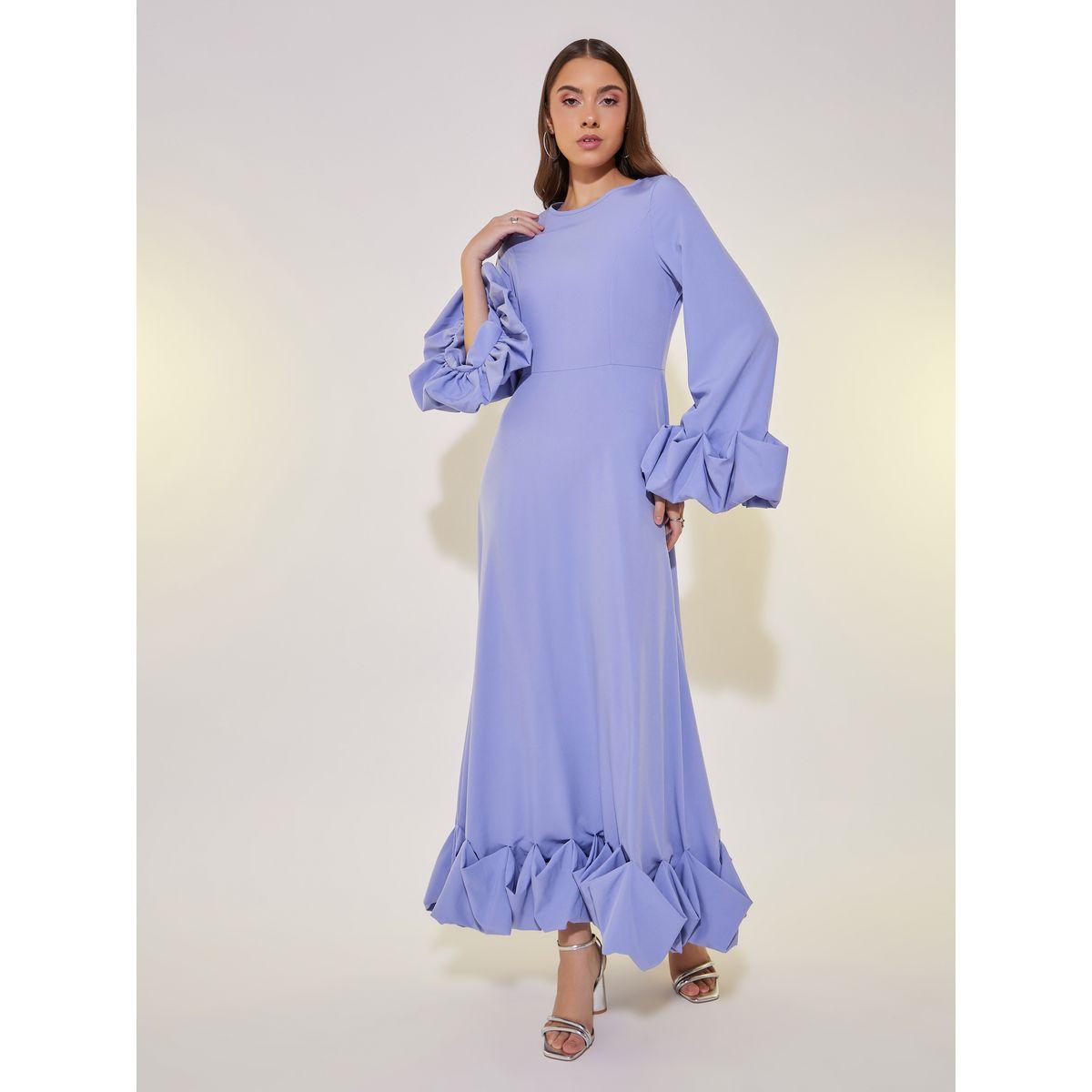 فستان طويل سادة بأكمام طويلة-women-clothing-dresses-image-2