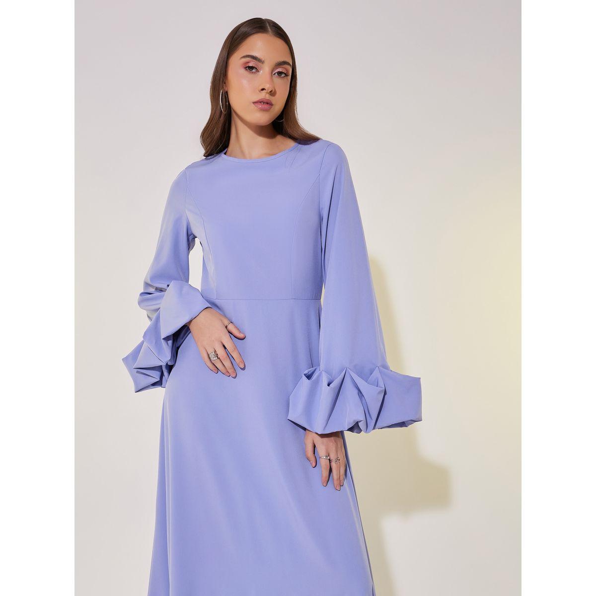 فستان طويل سادة بأكمام طويلة-women-clothing-dresses-image-3