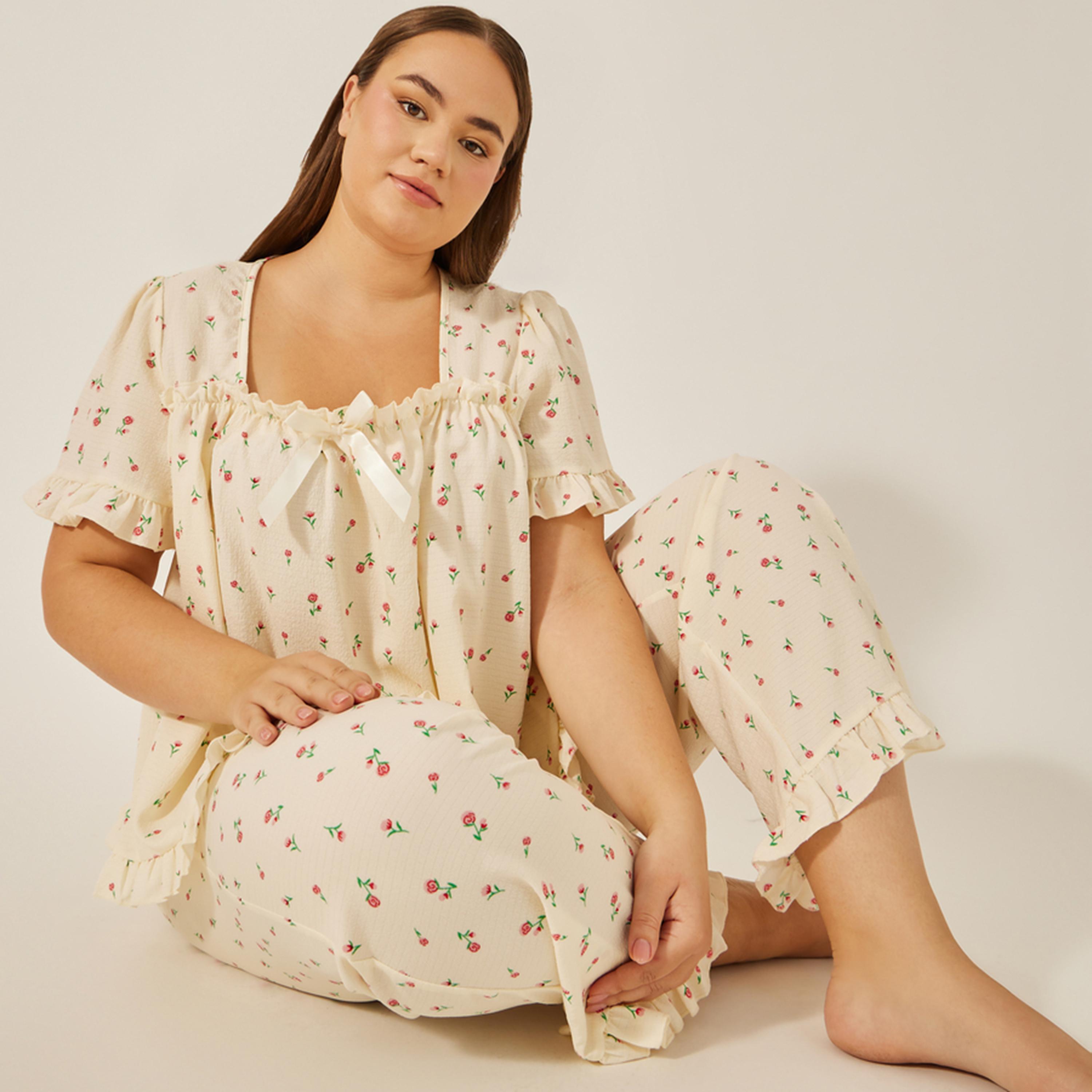 Styli Unwind Floral Print Matching Pyjama Set-women-clothing-nightwear-pyjamas-longsets-image-1