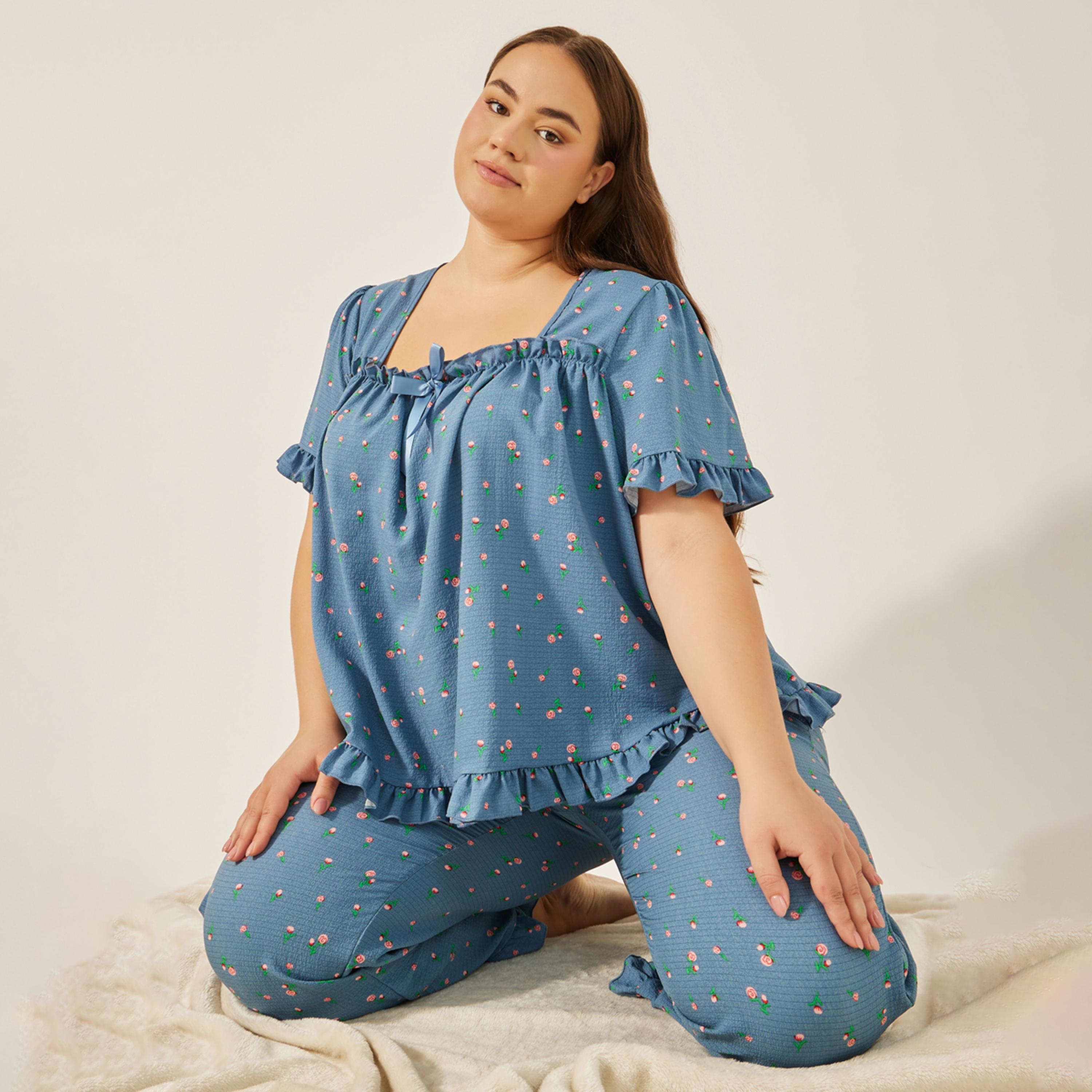 Styli Unwind Floral Print Matching Pyjama Set-women-clothing-nightwear-pyjamas-longsets-image-1