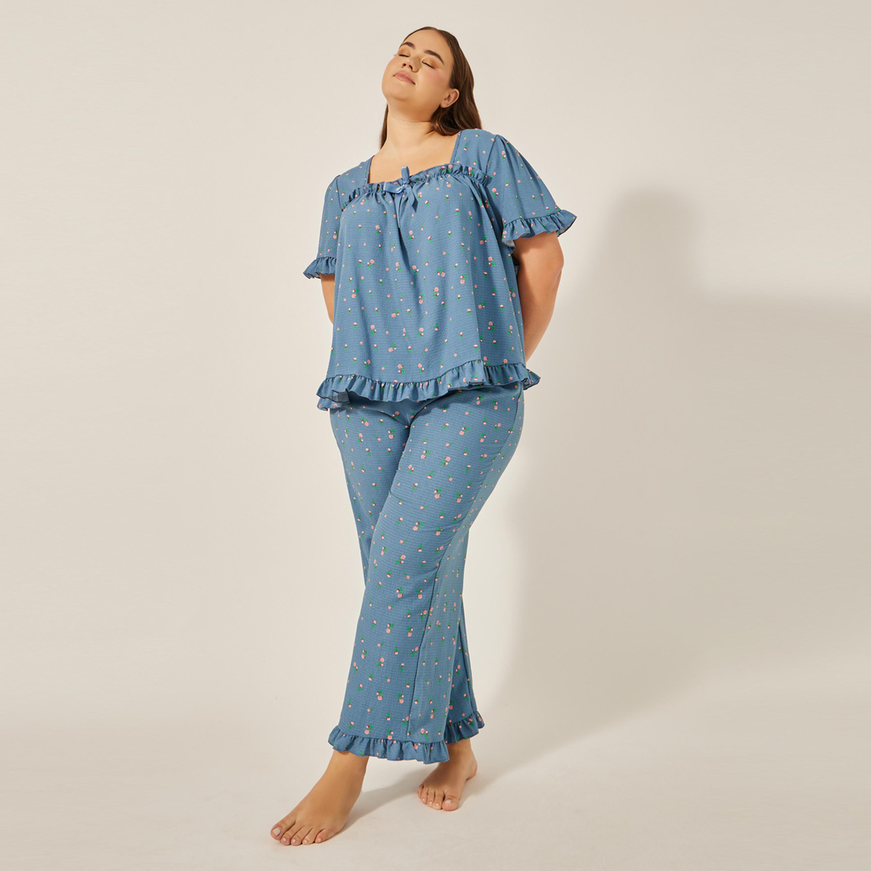 Styli Unwind Floral Print Matching Pyjama Set-women-clothing-nightwear-pyjamas-longsets-image-2
