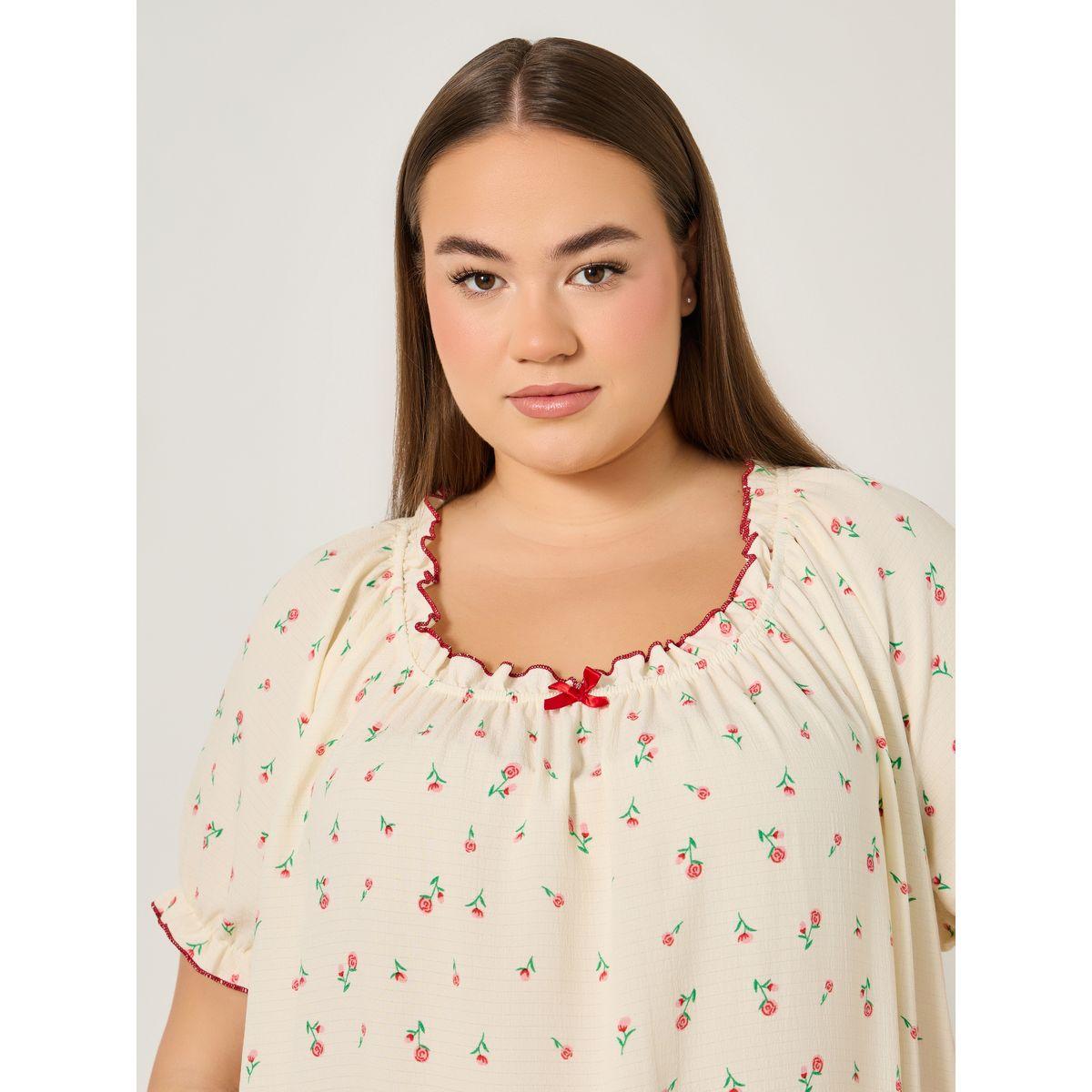 Styli Plus Size All-Over Print A-Line Ruffle Hem Sleep Night Dress-women-clothing-nightwear-nighties-image-4