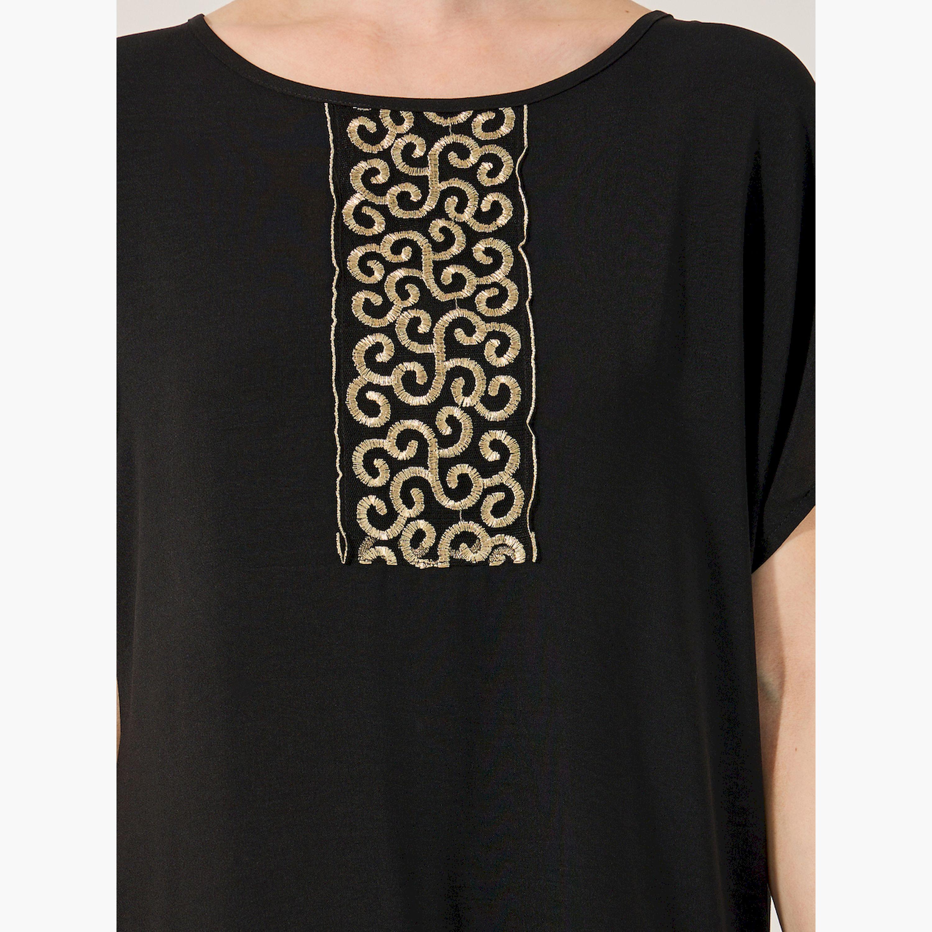 Styli Sequins Embellished Round Neck A-Line Jalabiya-women-arabicclothing-jalabiyas-image-4
