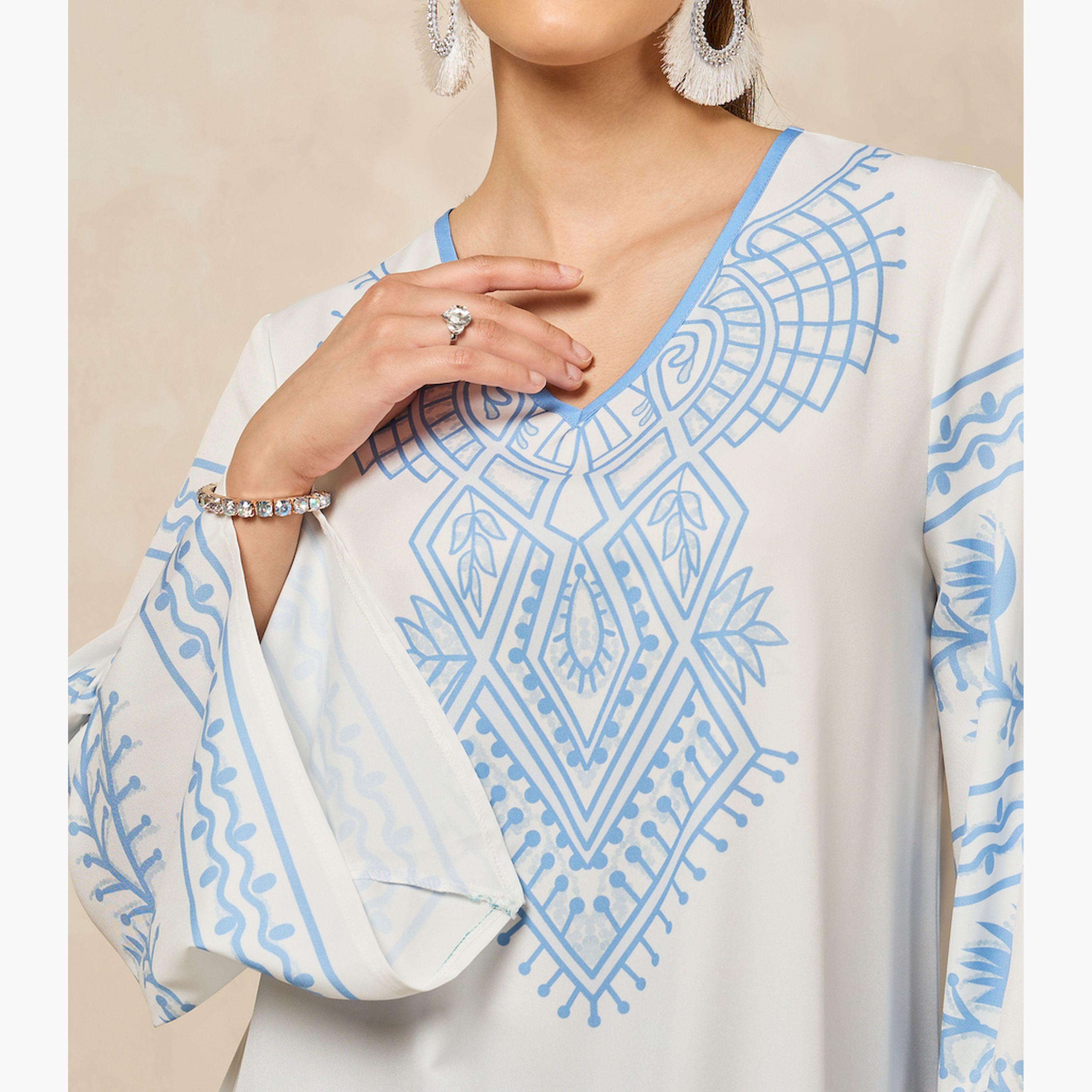 أميرة x ستايلي جلابية بطبعة أومبري وأكمام واسعة-women-arabicclothing-jalabiyas-image-4