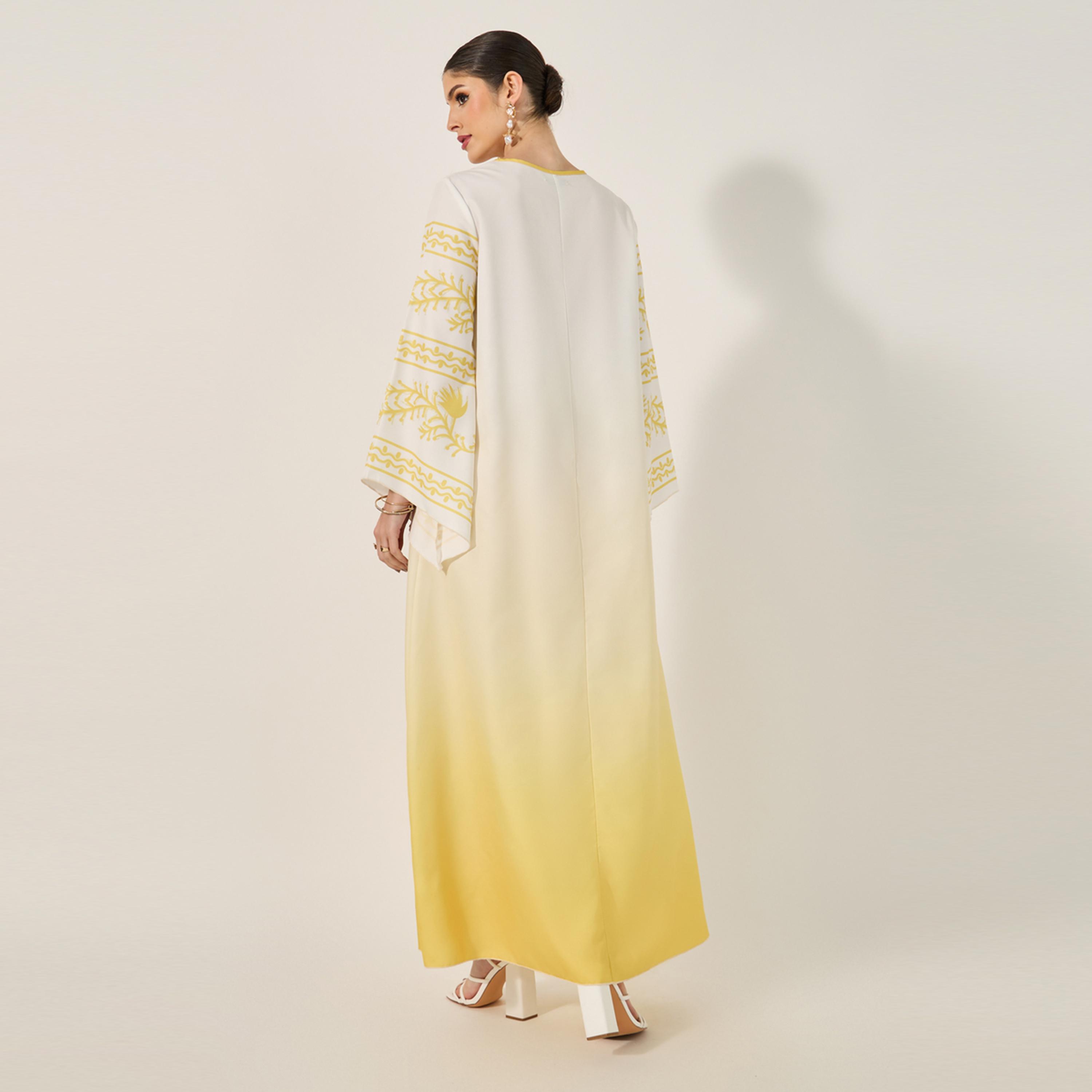 أميرة x ستايلي جلابية بطبعة امبر مع حافة واسعة-women-arabicclothing-jalabiyas-image-5
