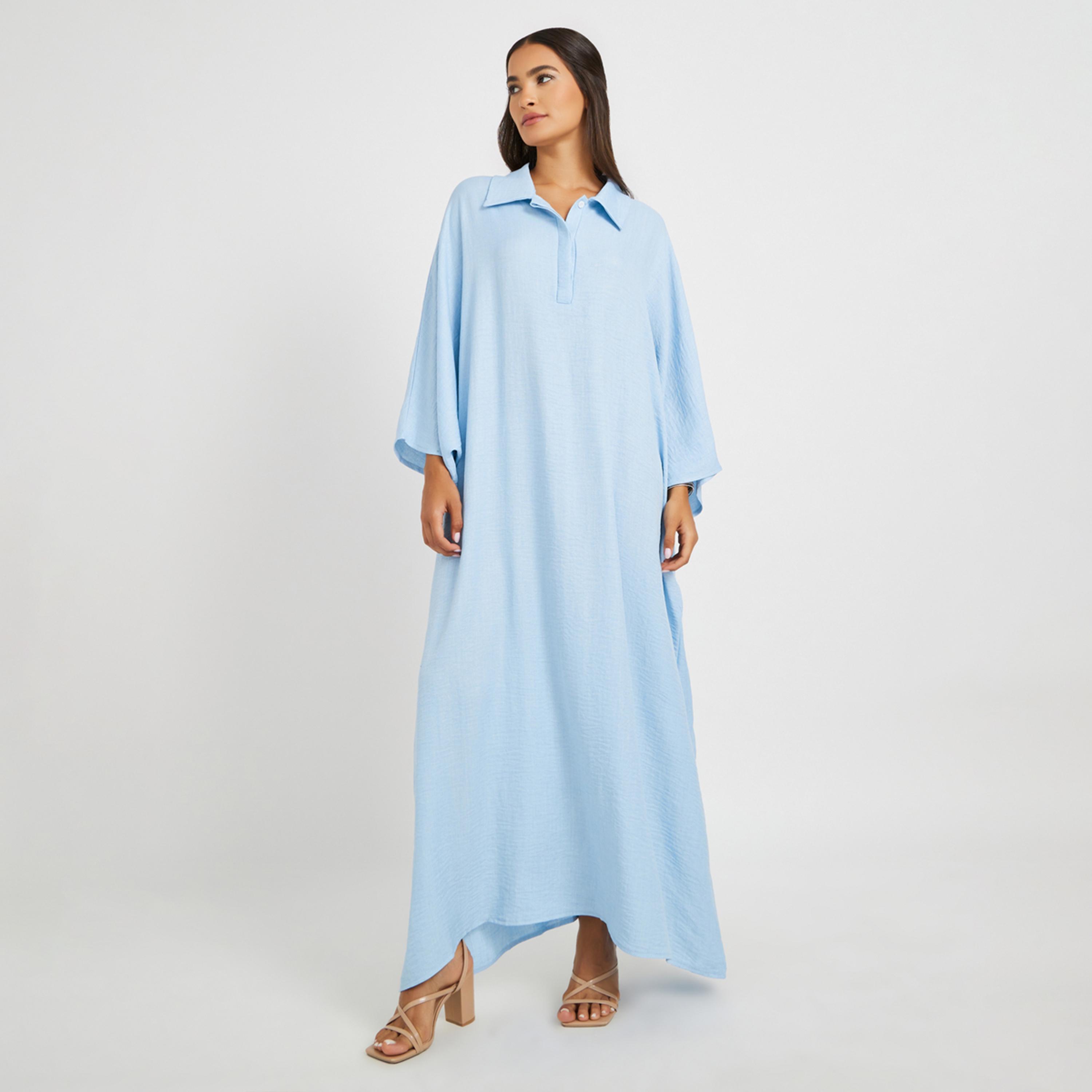 أميرة x ستايلي قفطان سادة بأزرار امامية-women-arabicclothing-kaftan-image-4