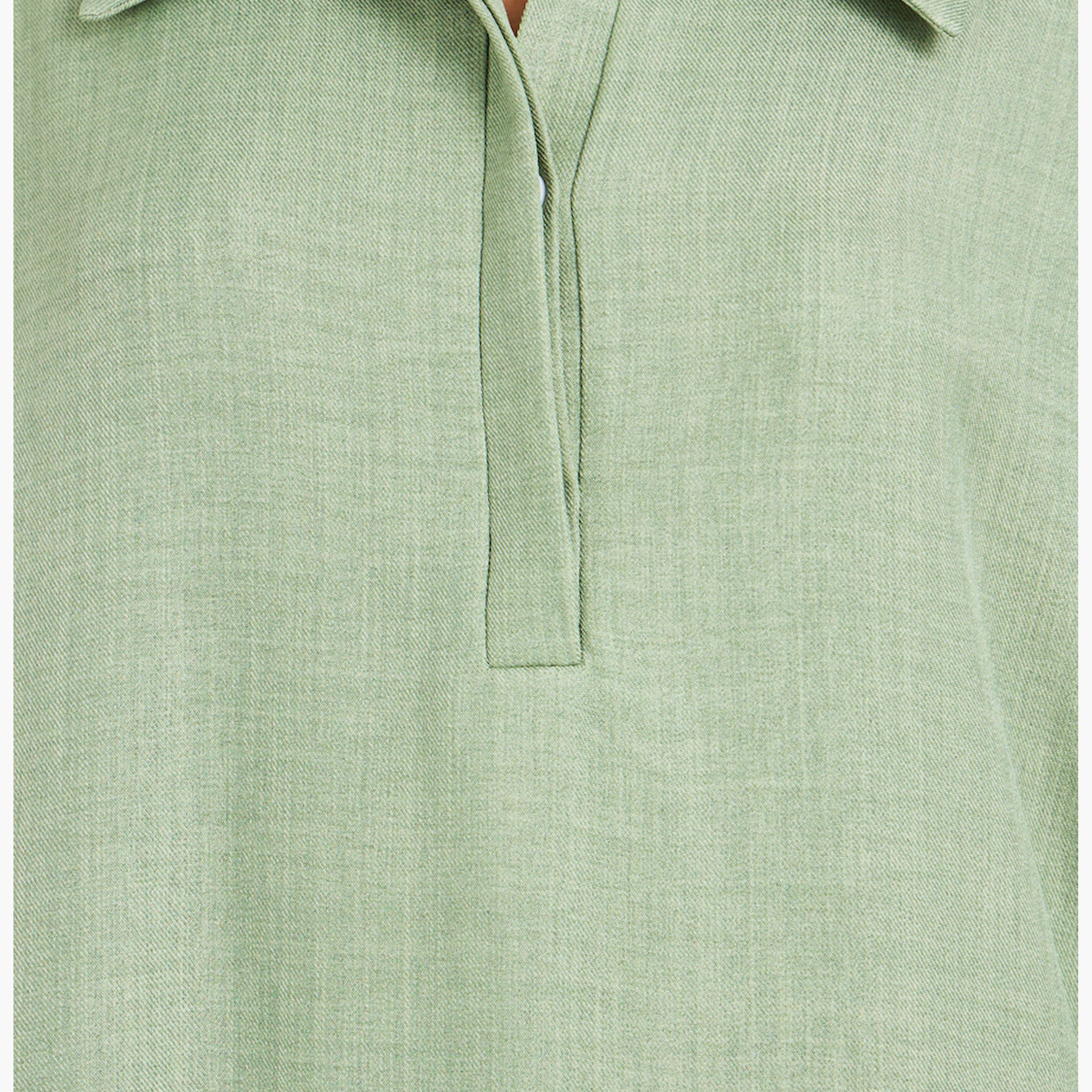 Amirah X Styli Plain Collared Half-Button Front Kaftan-women-arabicclothing-kaftan-image-4