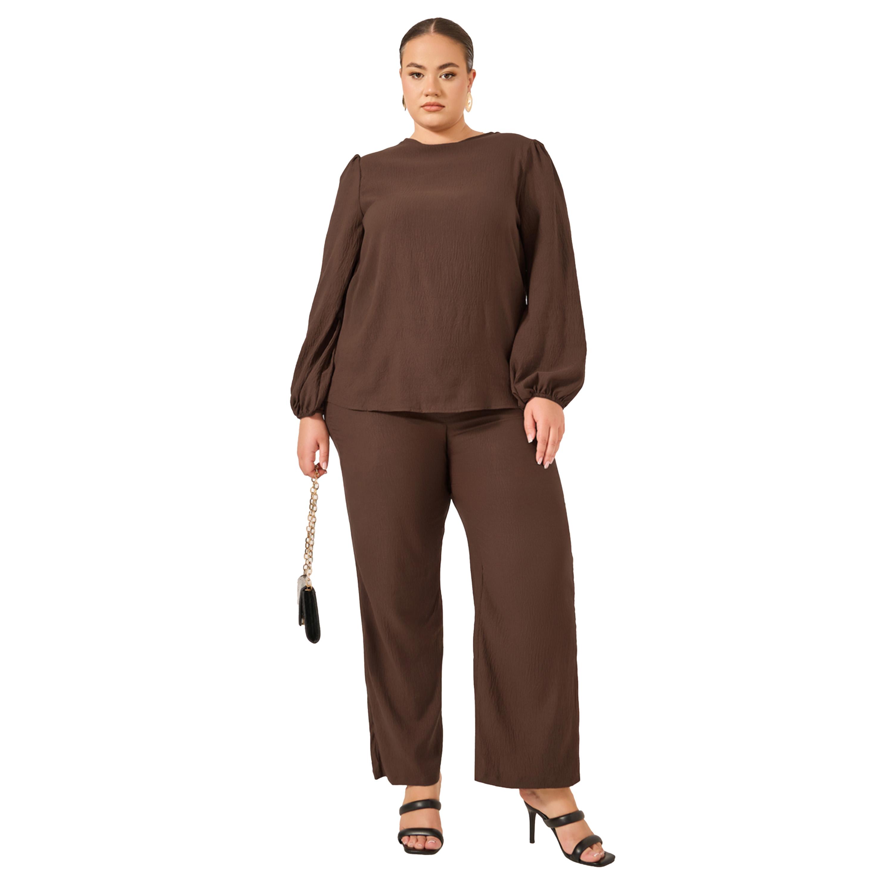 ستايلي - بنطال مقاس كبير وواسعة الارتفاع-women-clothing-bottoms-trousers-image-1