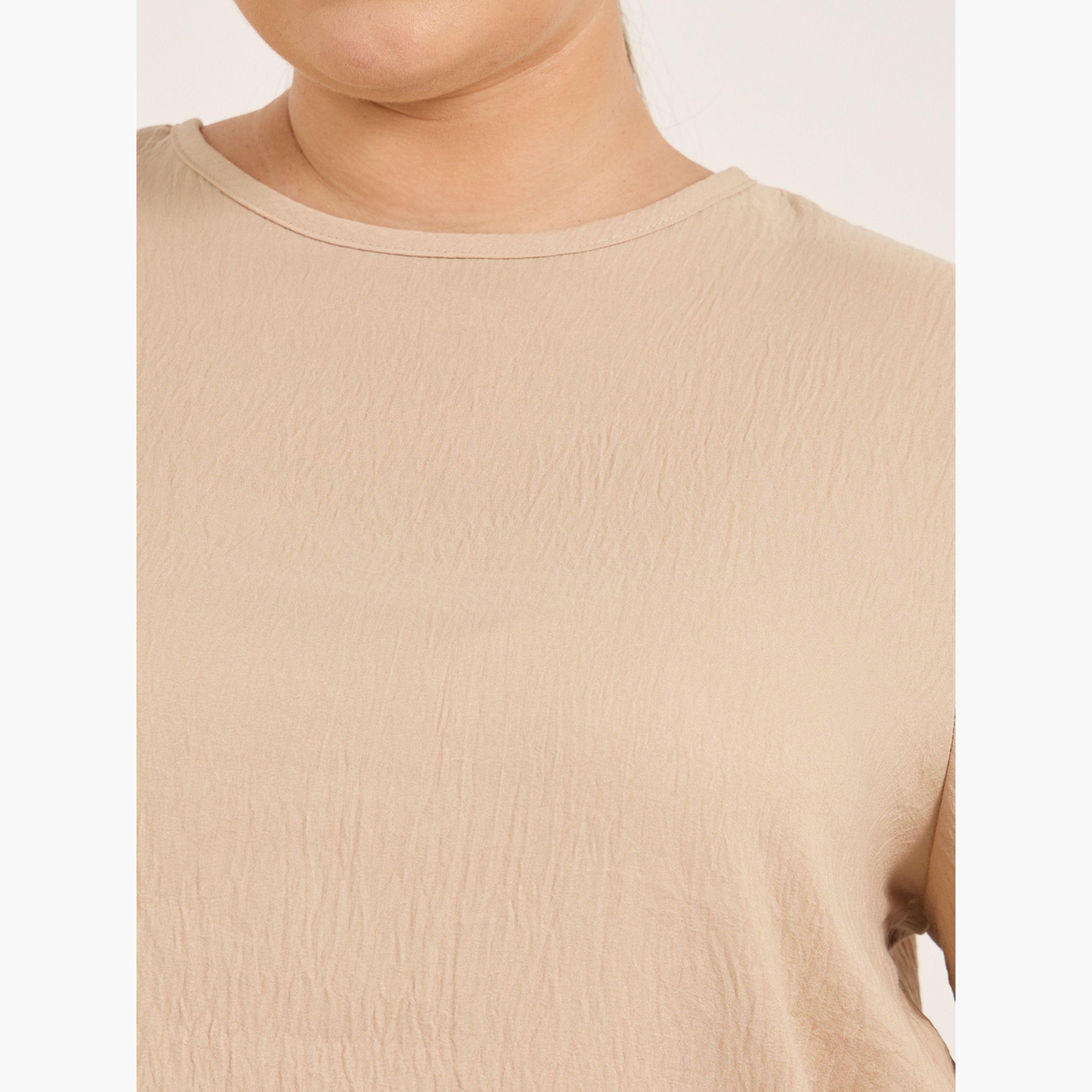 Styli Plus Size Balloon Sleeve Top with Back Bow Detail-women-clothing-shirtsandblouses-blouses-image-3