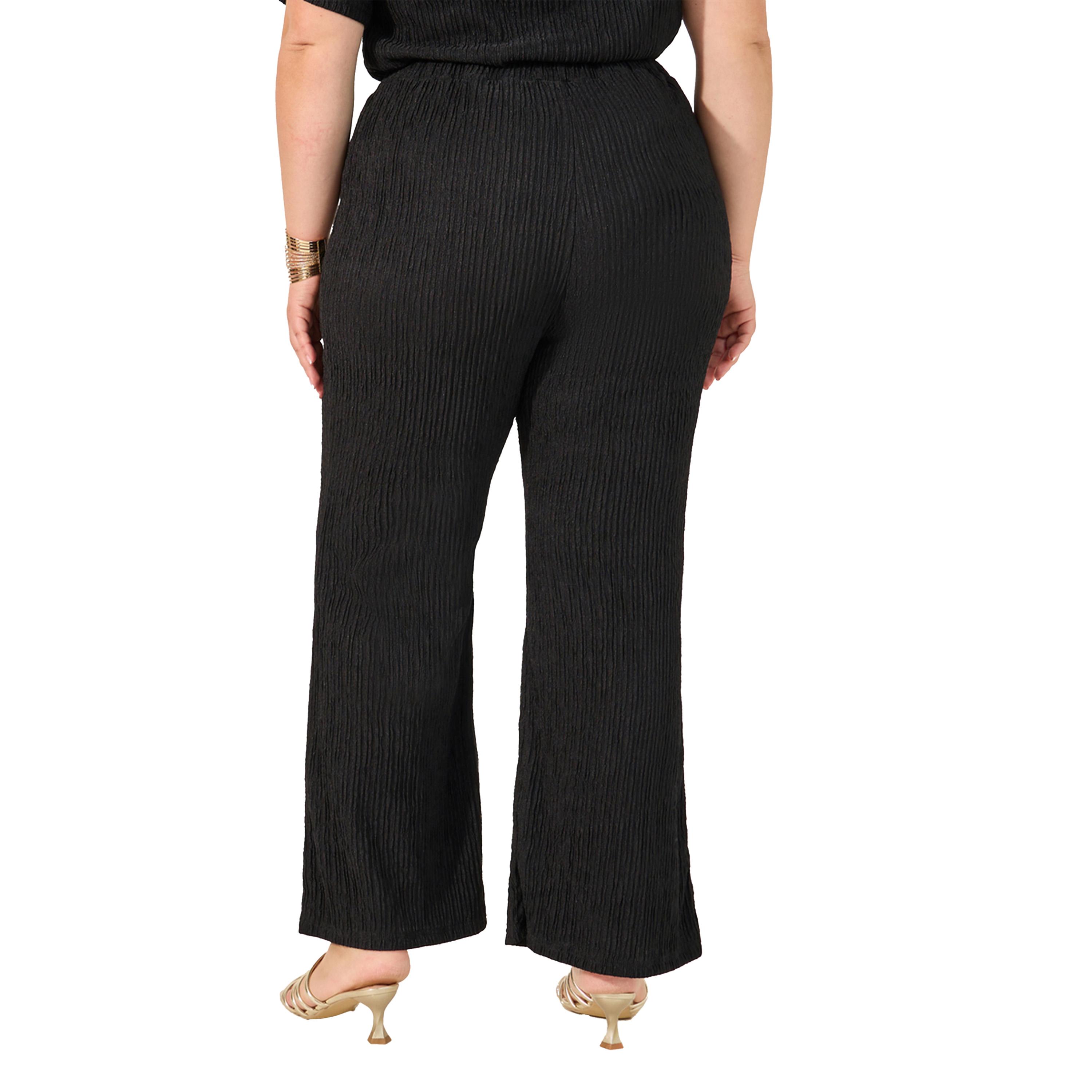 ستايلي - بنطال ساق واسعة بمقاس كبير مع حزام خصر مطاطي-women-clothing-bottoms-trousers-image-4