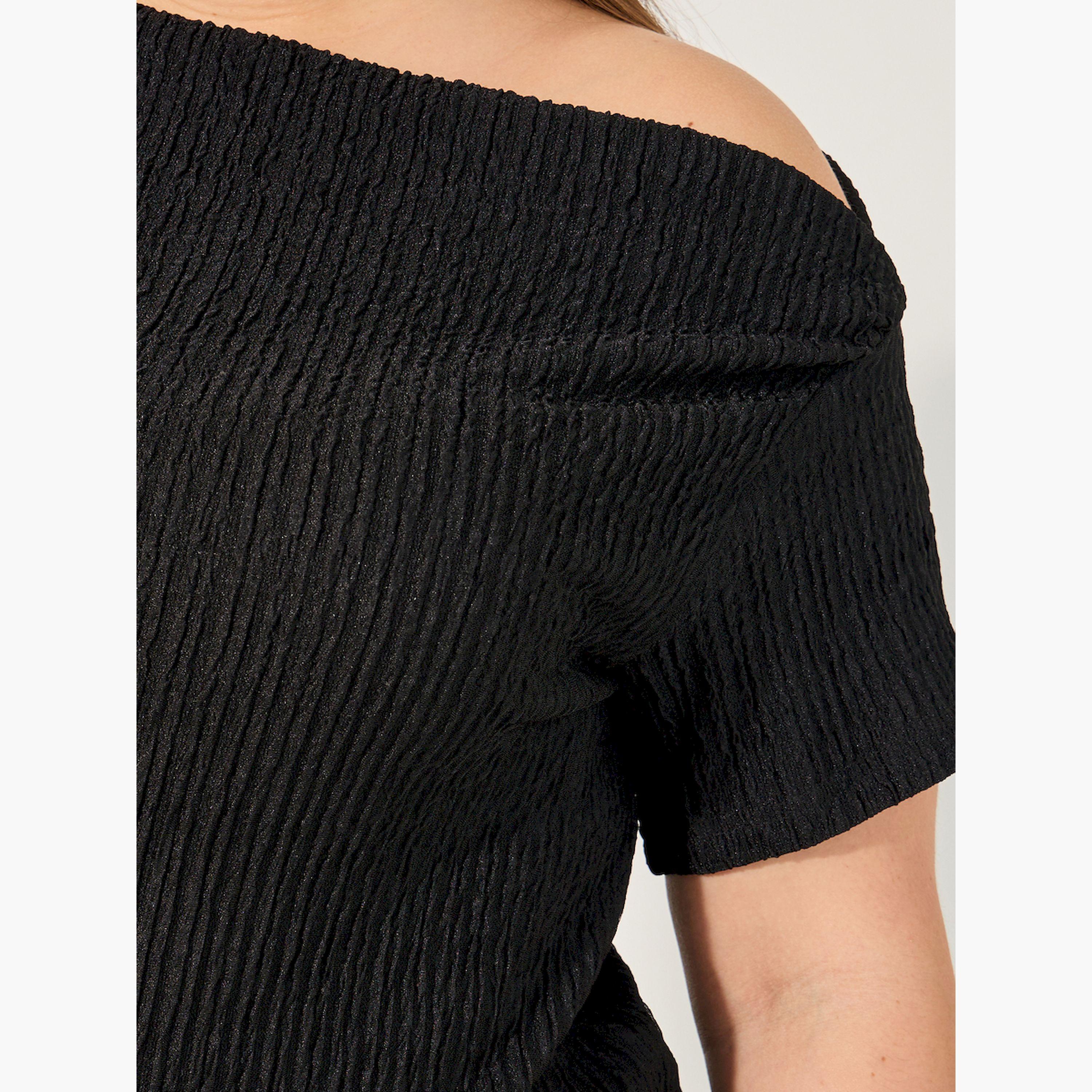 Styli Plus Size Textured Asymmetric Neck Top-women-clothing-shirtsandblouses-blouses-image-3