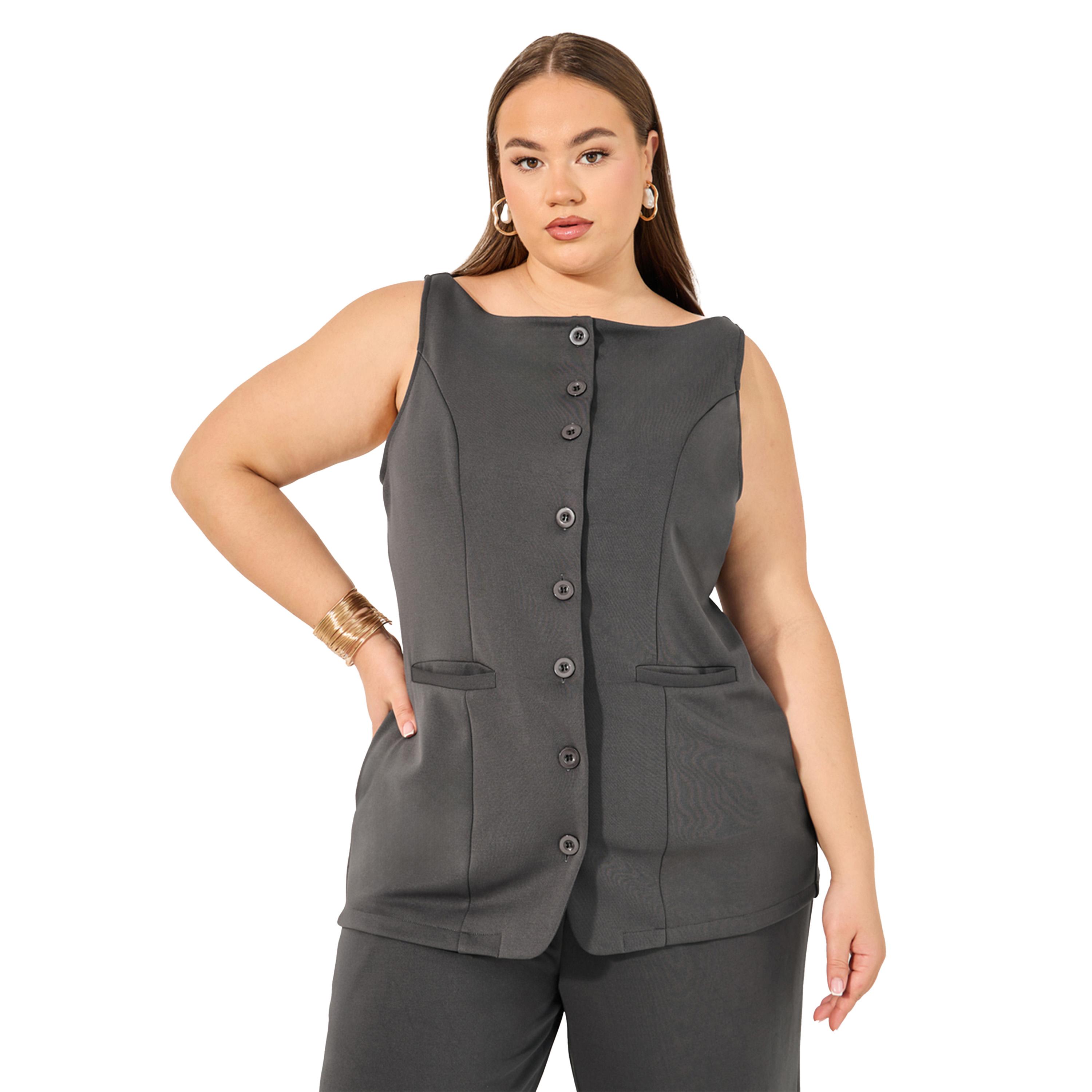 Styli Solid Sleeveless Button-Up Top-women-clothing-plussize-shirtsandblouses-blouses-image-1