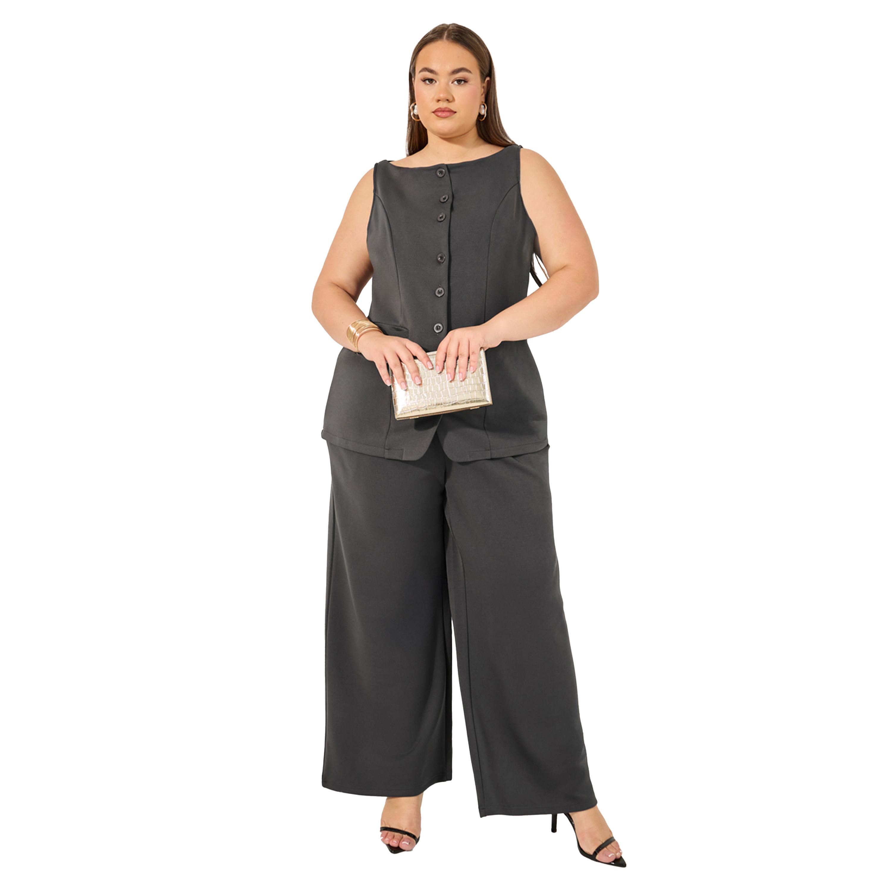 Styli Solid Sleeveless Button-Up Top-women-clothing-plussize-shirtsandblouses-blouses-image-2